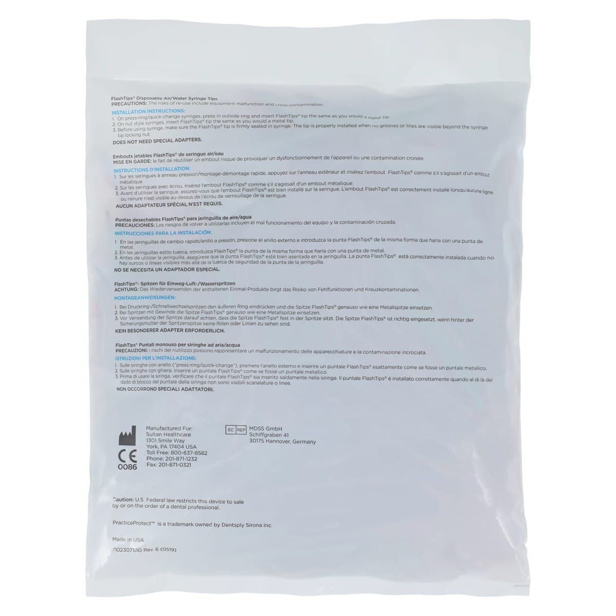 FlashTips® Disposable Air/Water Syringe Tips, Assorted, 250/Bag thumbnail 2