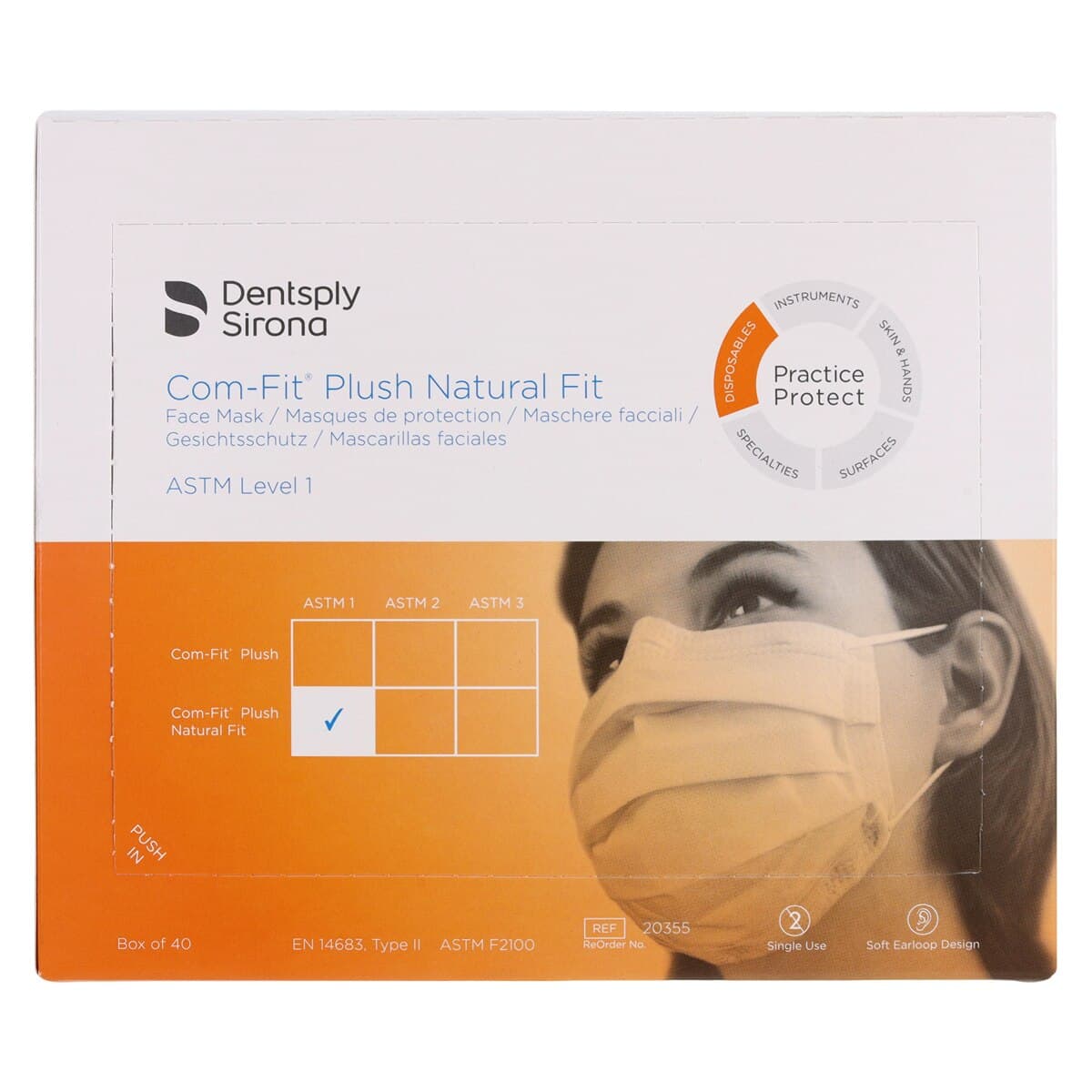 Com-Fit Plush™ Natural Fit Masks, ASTM Level 1, Latex-Free, White, 40/Box thumbnail 6