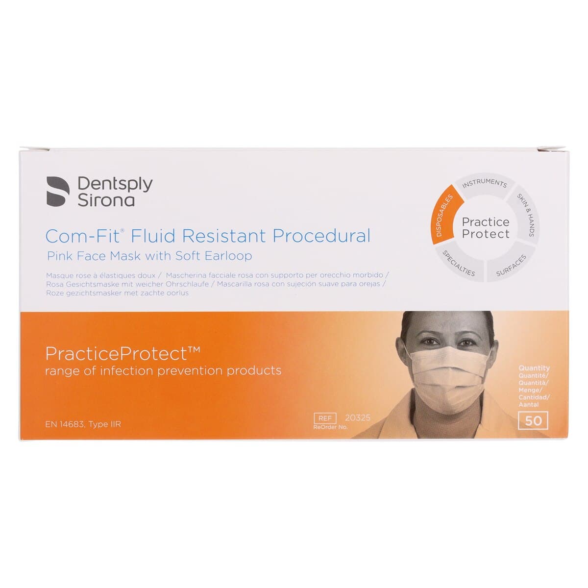 Com-Fit® Fluid Resistant Procedural Face Masks, ASTM Level 2, Earloops, Pink, 50/Box, #20323 thumbnail 6
