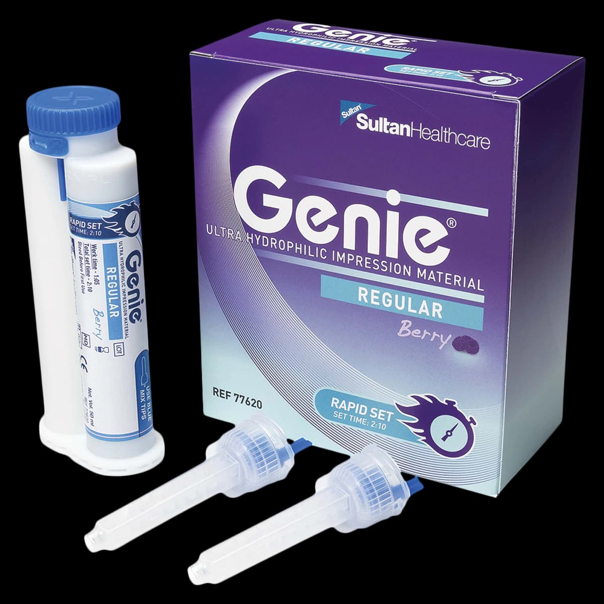 Genie® VPS Impression Material, Regular Body, Rapid Set, Berry Flavor, Blue, Bulk Kit of 60 (50 mL Cartridges) - Genie® VPS Impression Material Regular Body Rapid Set Bulk Kit of 60 - Image 1