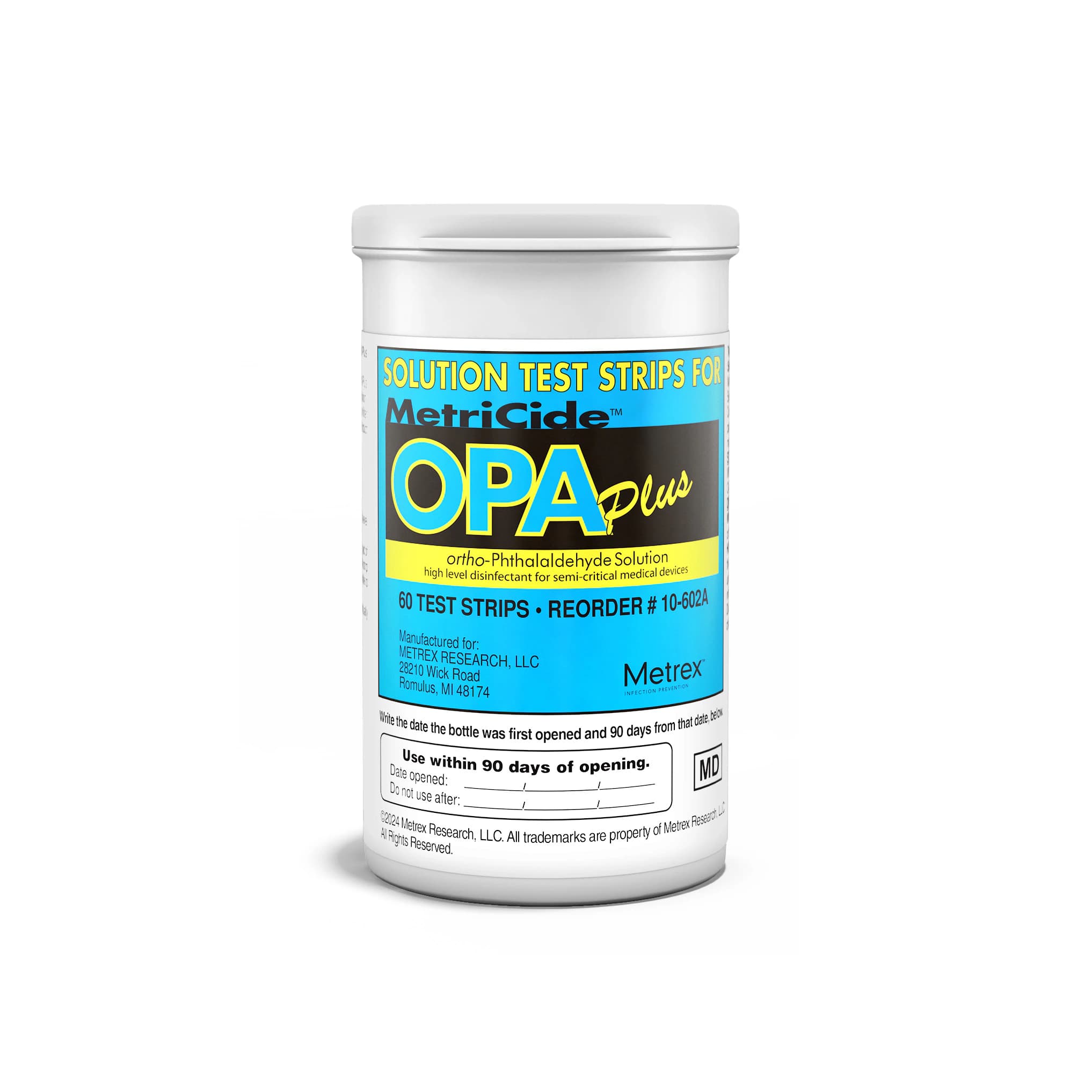MetriCide OPA Plus Solution Test Strips, 60/Bottle, 10602A - MetriCide OPA Plus Solution Test Strips, 60/Bottle - Image 1