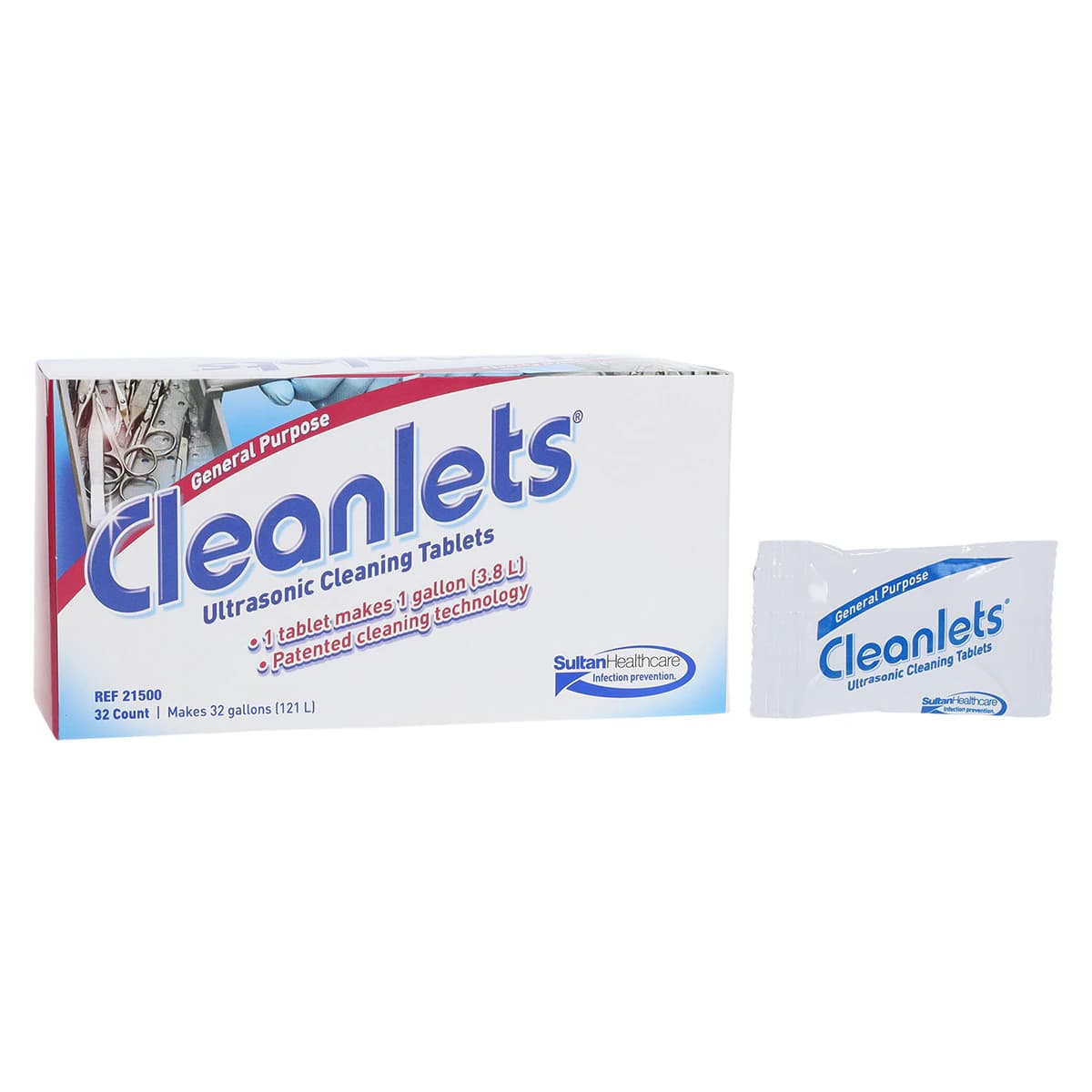 Cleanlets™ General Purpose Ultrasonic Cleaning Tablets, Mint Scent, 32/Pkg - Cleanlets™ General Purpose Instrument Cleaning Tablets, 32/Pkg - Cleanlets™ Instrument Cleaning Tablets – General Purpose, 32/Pkg - Image 1