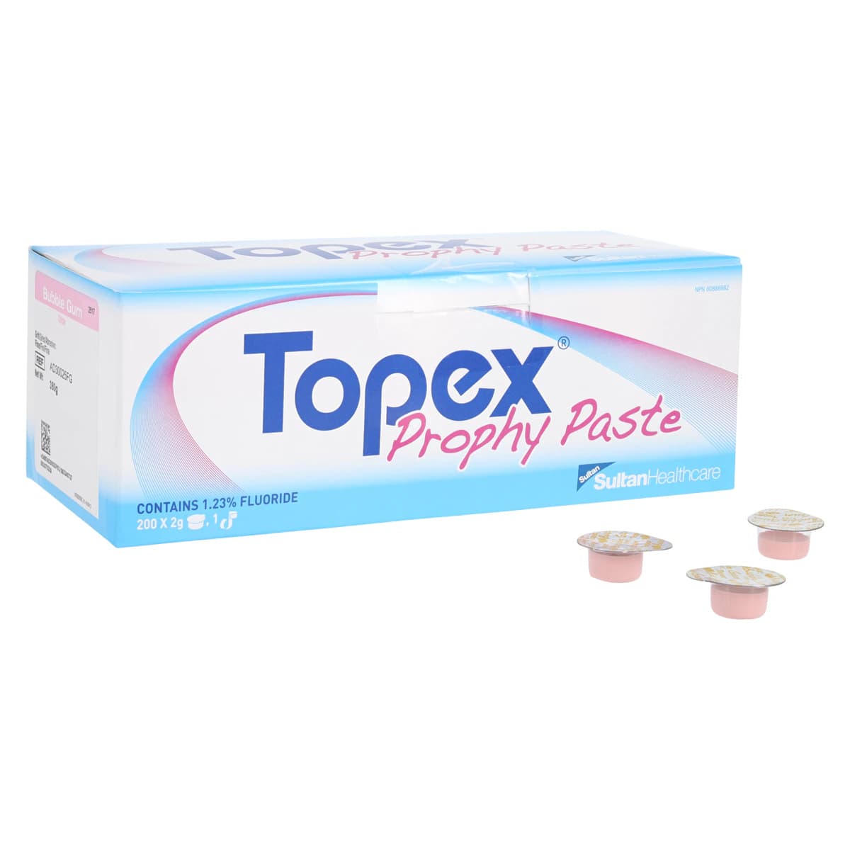 Topex® Prophy Paste Unit Dose Cups, Fine Grit, Bubblegum Flavor, 1.23% Fluoride, 200/Pkg, 2 g Each - Topex® Prophy Paste – Unit Dose Cups, 200/Pkg - Fine, Bubblegum - Image 1