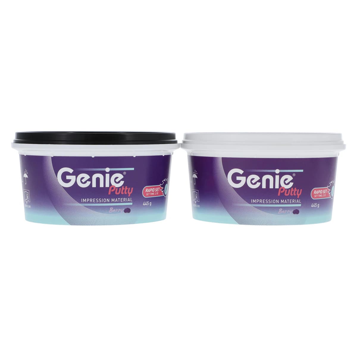Genie® VPS Putty Rapid Set Impression Material, Berry Flavor, 2 x 300ml Jars (2x445g), Purple thumbnail 2