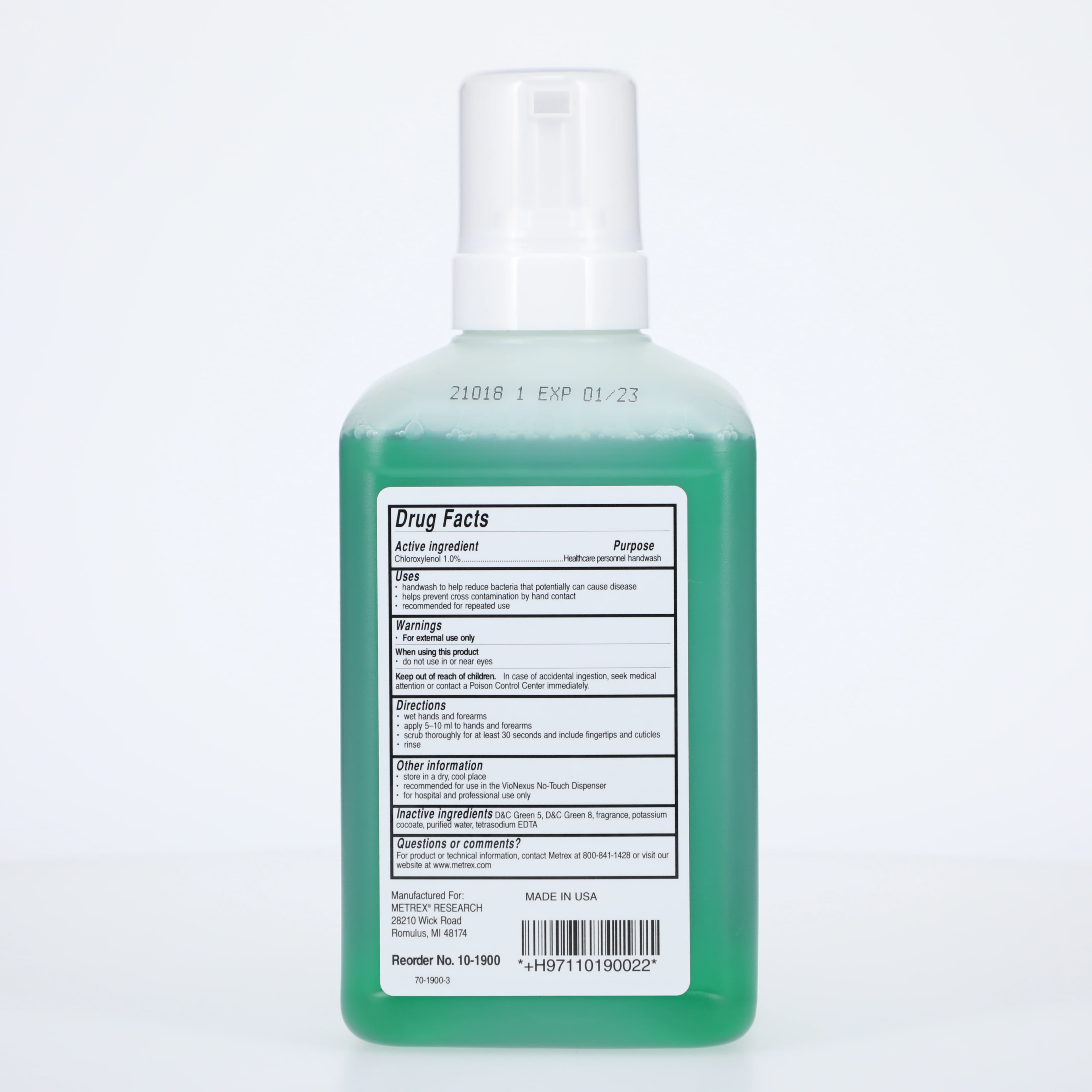 VioNexus Antimicrobial Foaming Soap, Chloroxylenol (PCMX), Green, 1 L Bottle, 10-1900 thumbnail 2