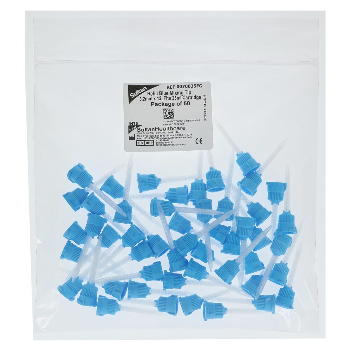 Sultan Healthcare VersaTemp/SensiTemp Blue Cartridge Mixing Tips, 3.2 mm, 50/Box thumbnail 2