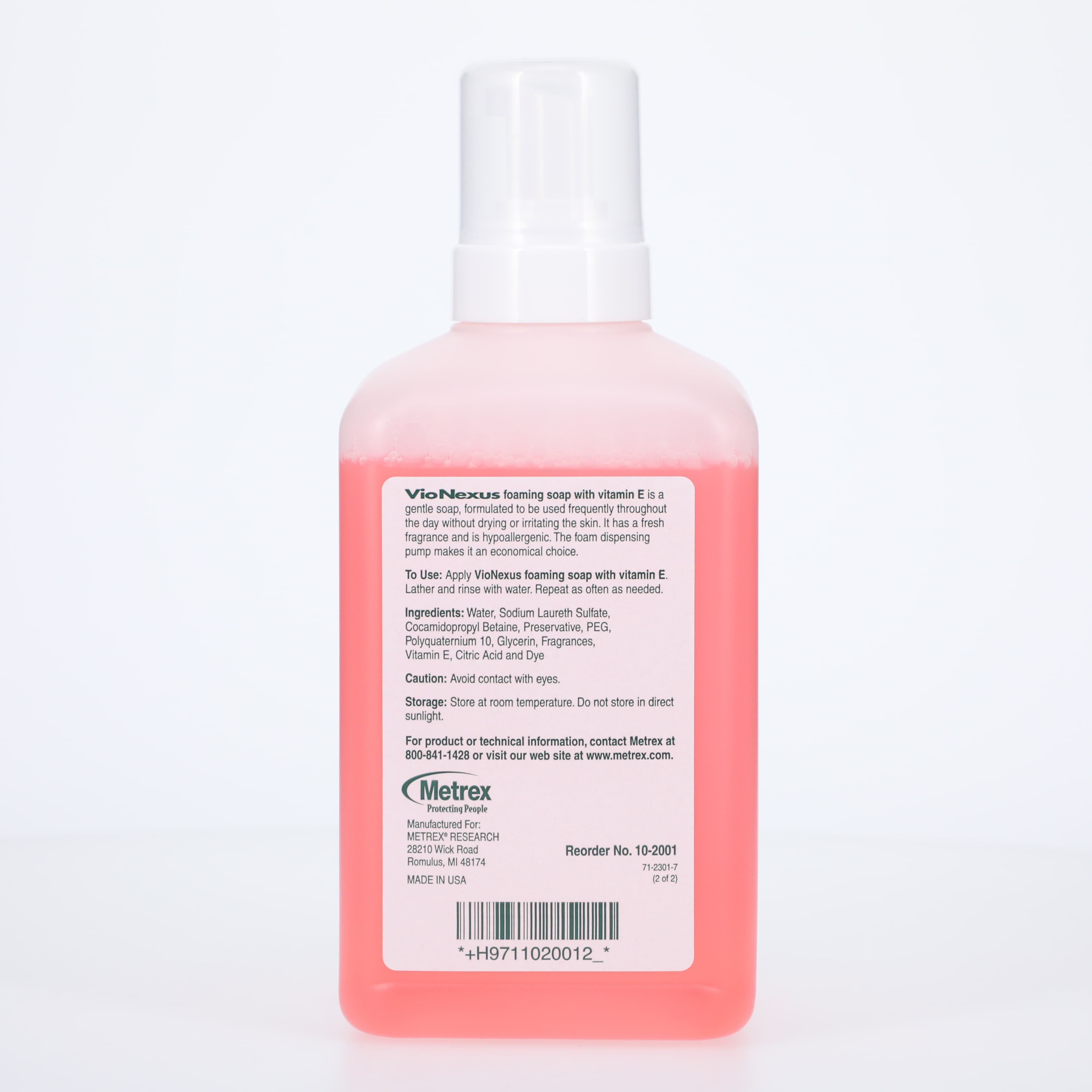 VioNexus Vitamin E Foaming Soap, Pink, Plumeria-Apple Scent, 1 L Bottle, 10-2001 thumbnail 2