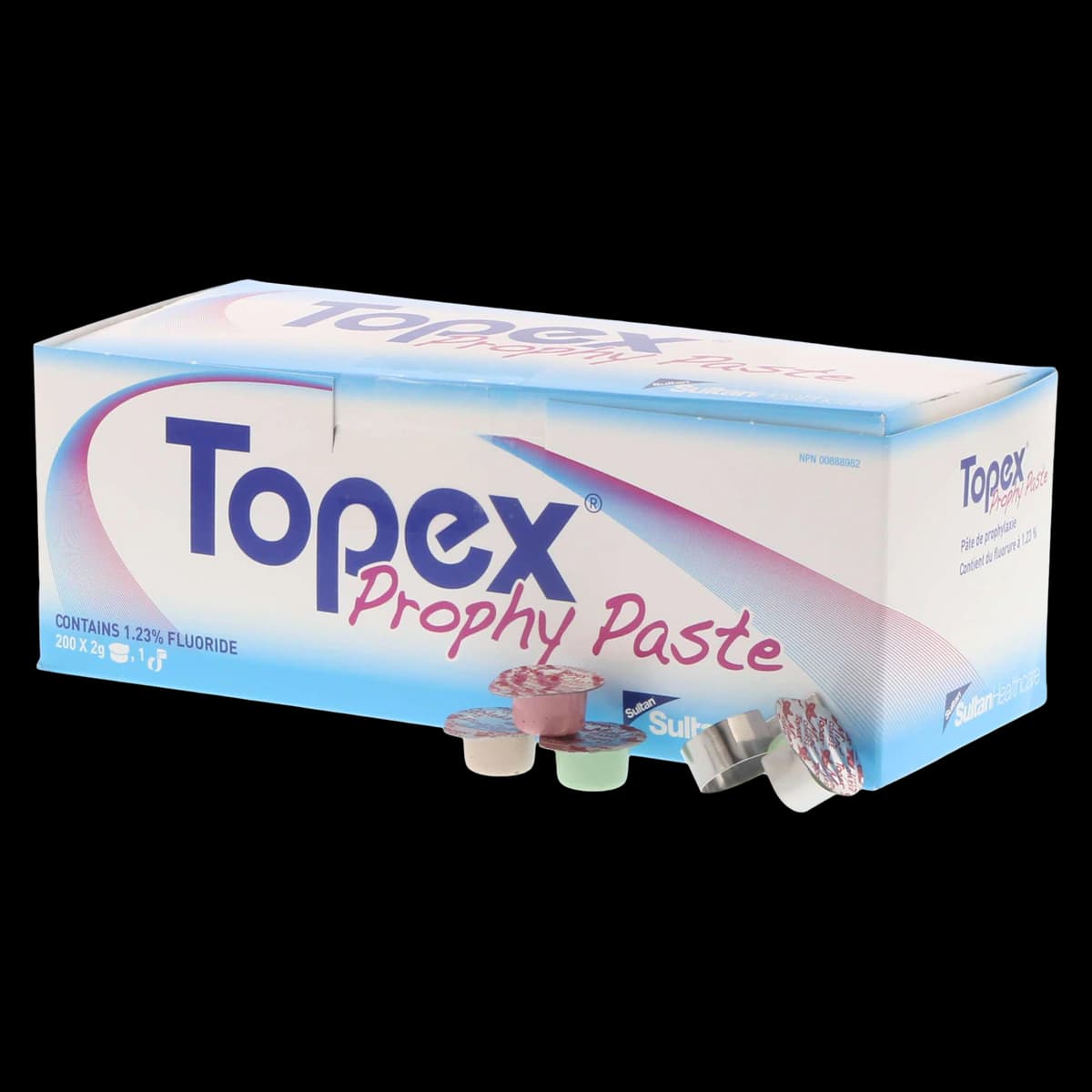Topex® Prophy Paste Unit Dose Cups, Coarse, Assorted Flavors (Cherry, Mint, Pina Colada), 200/Box - Topex® Prophylaxis Paste Unit Dose Cups Assorted Coarse Box of 200 - Image 1