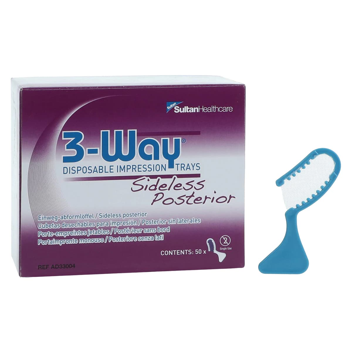 Sultan 3-Way® Disposable Impression Tray, Posterior Sideless, 50/Box - 3-Way® Disposable Impression Tray Posterior Sideless Box of 50 - Image 1