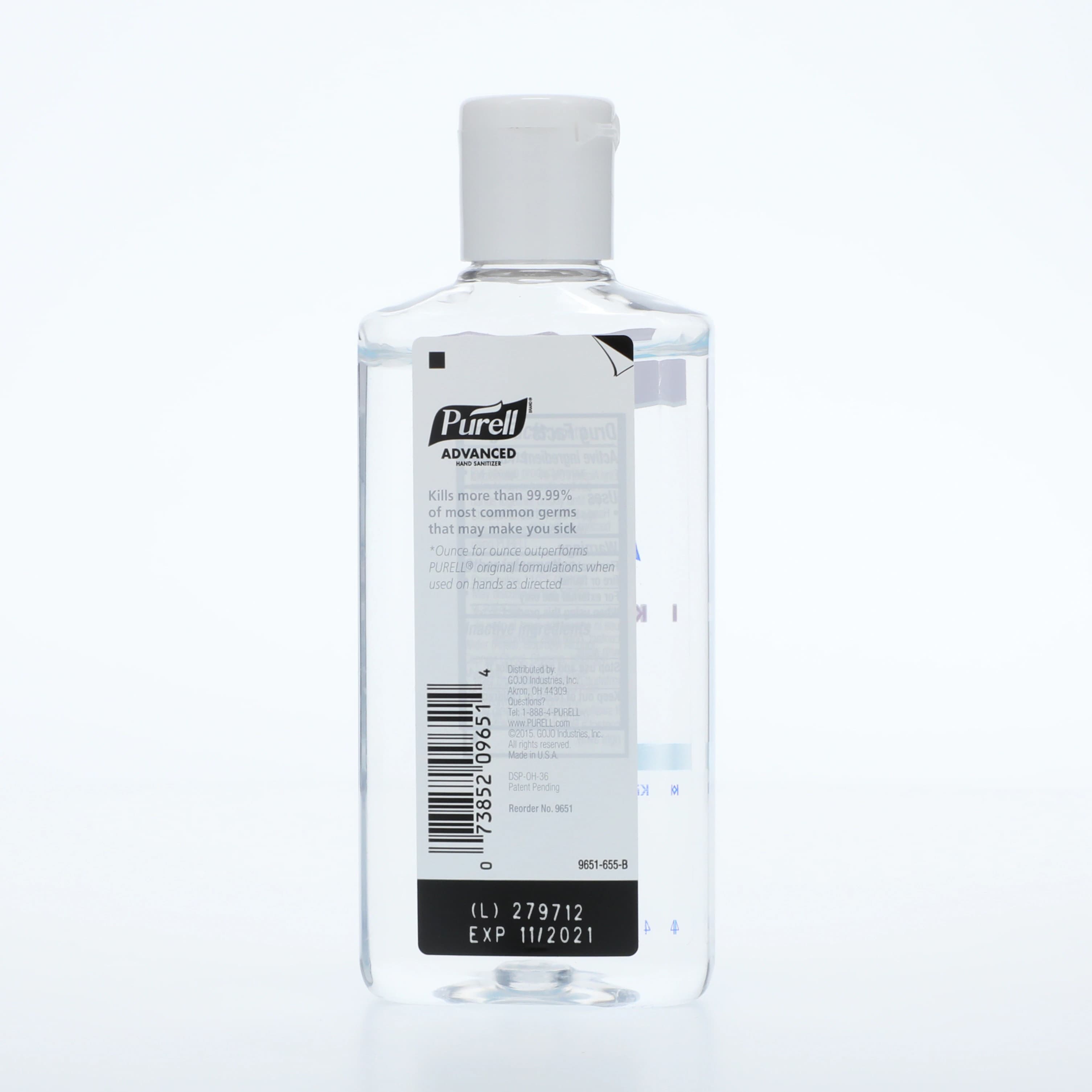 Purell Advanced Hand Sanitizer, 4 oz Squeeze Bottle, 62% Ethyl Alcohol, Refreshing Gel, 9651-24 thumbnail 2