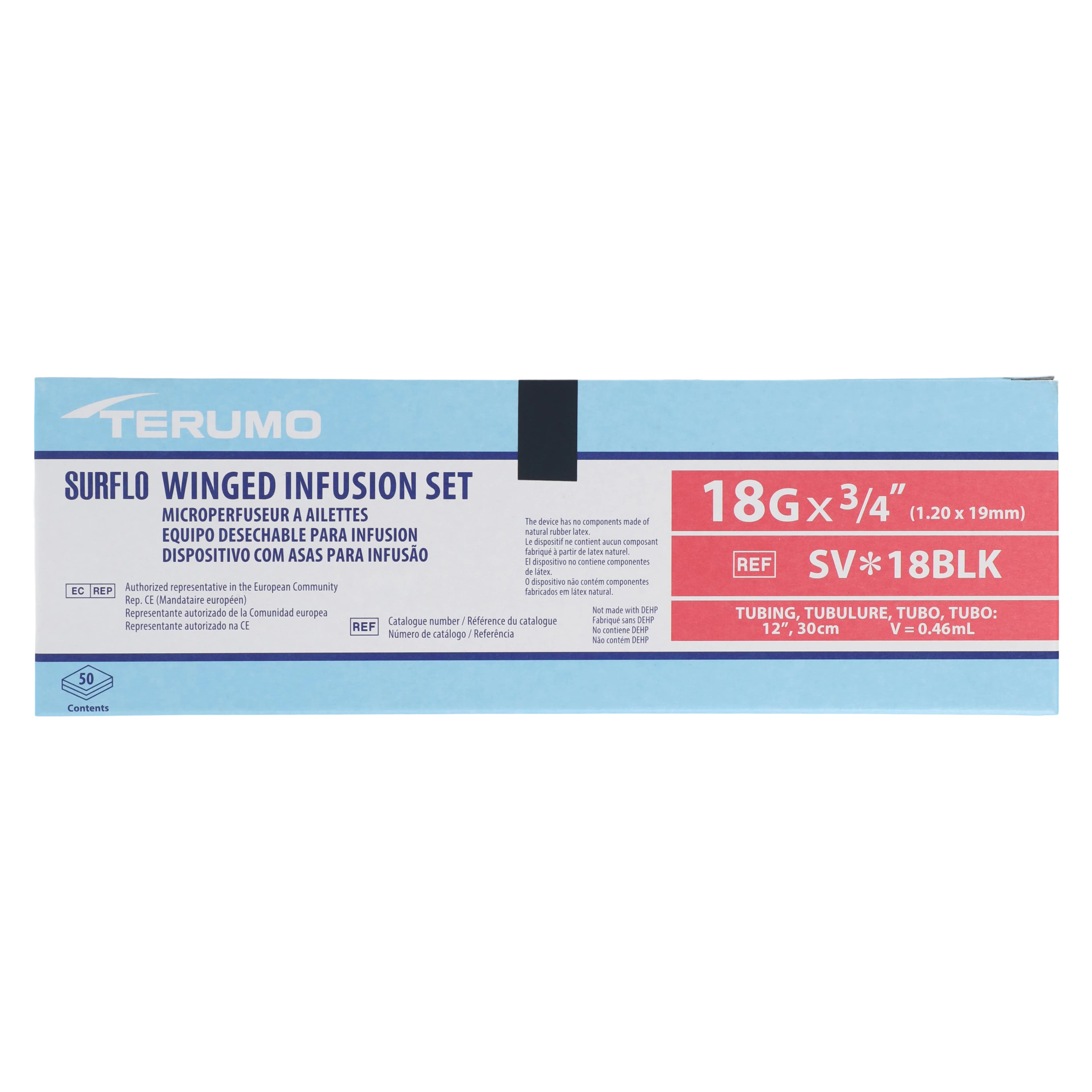 Terumo Surflo Winged Infusion Set, 18 Gauge, 3/4", 12" Length, Sterile, Non-DEHP, Latex-Free, 50/Box thumbnail 5