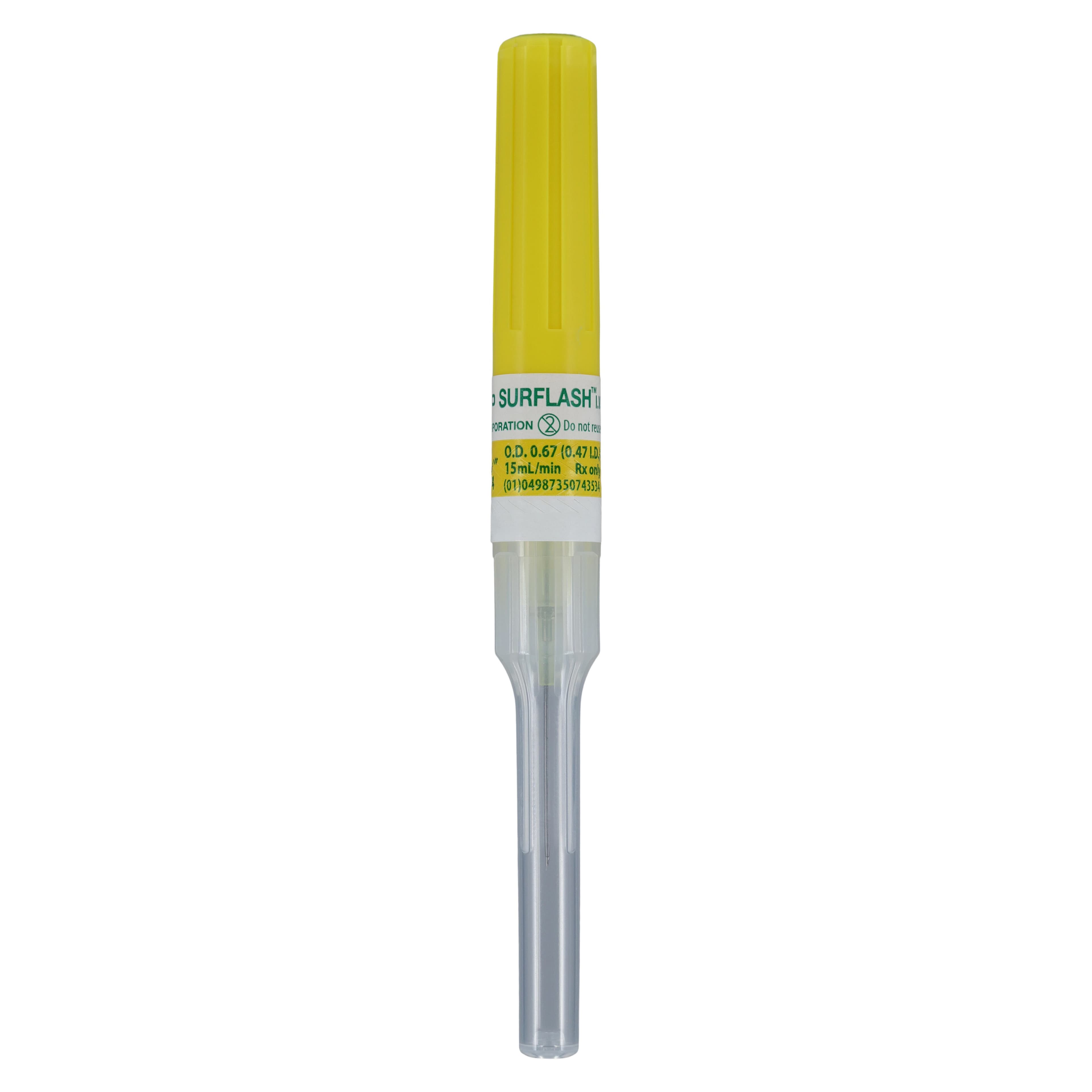 Terumo SurFlash IV Catheter, 24 Gauge x 3/4", Polyurethane, Sterile, Latex-Free, Yellow, 50/Box thumbnail 6