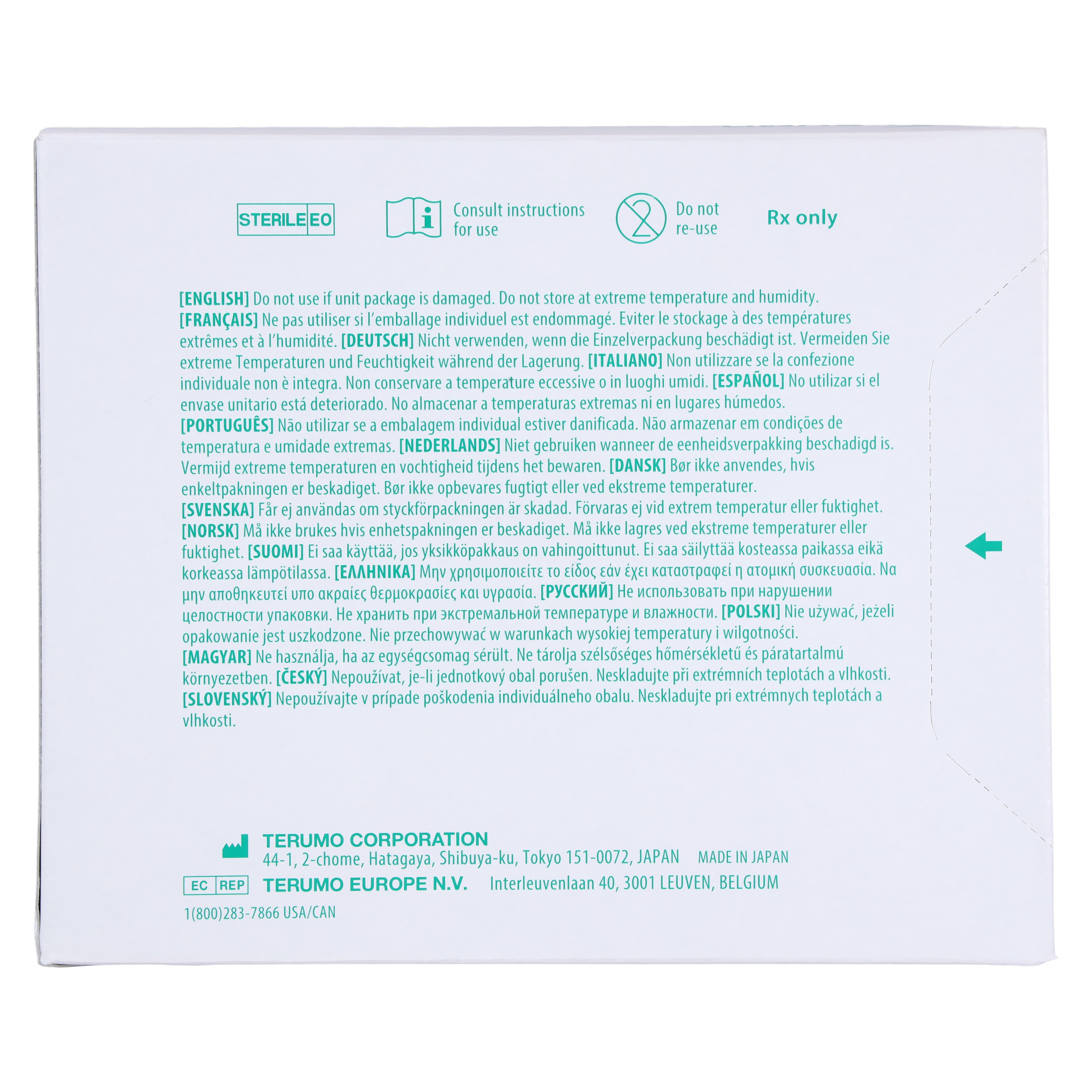 Terumo SurFlash IV Catheter, 18 Gauge, 2" Length, Polyurethane, Sterile, Latex-Free, Green, 50/Box thumbnail 6