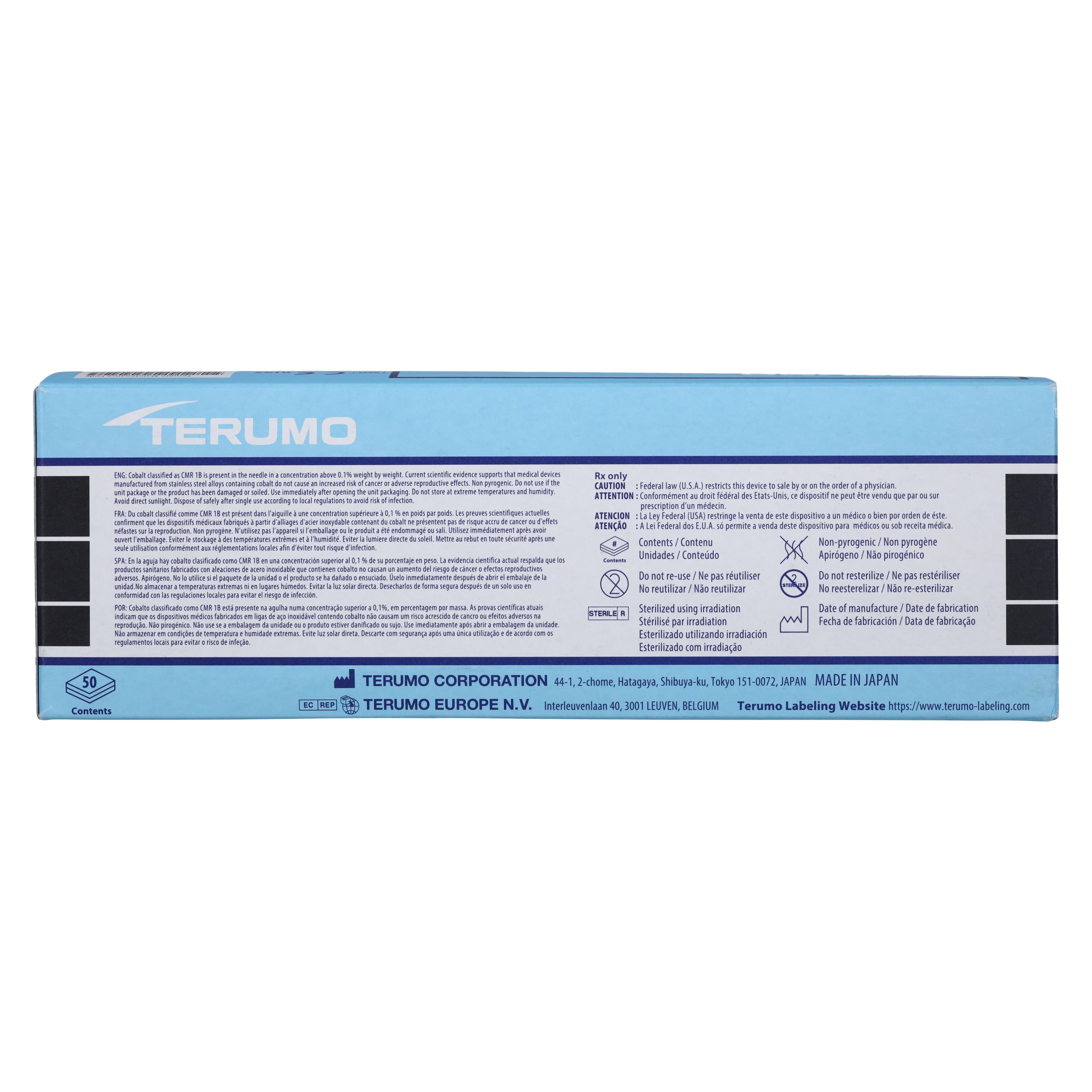Terumo Surflo Winged Infusion Set, 22 Gauge, 3/4", 12" Length, Non-DEHP, Latex-Free, Sterile, 50/Box thumbnail 6