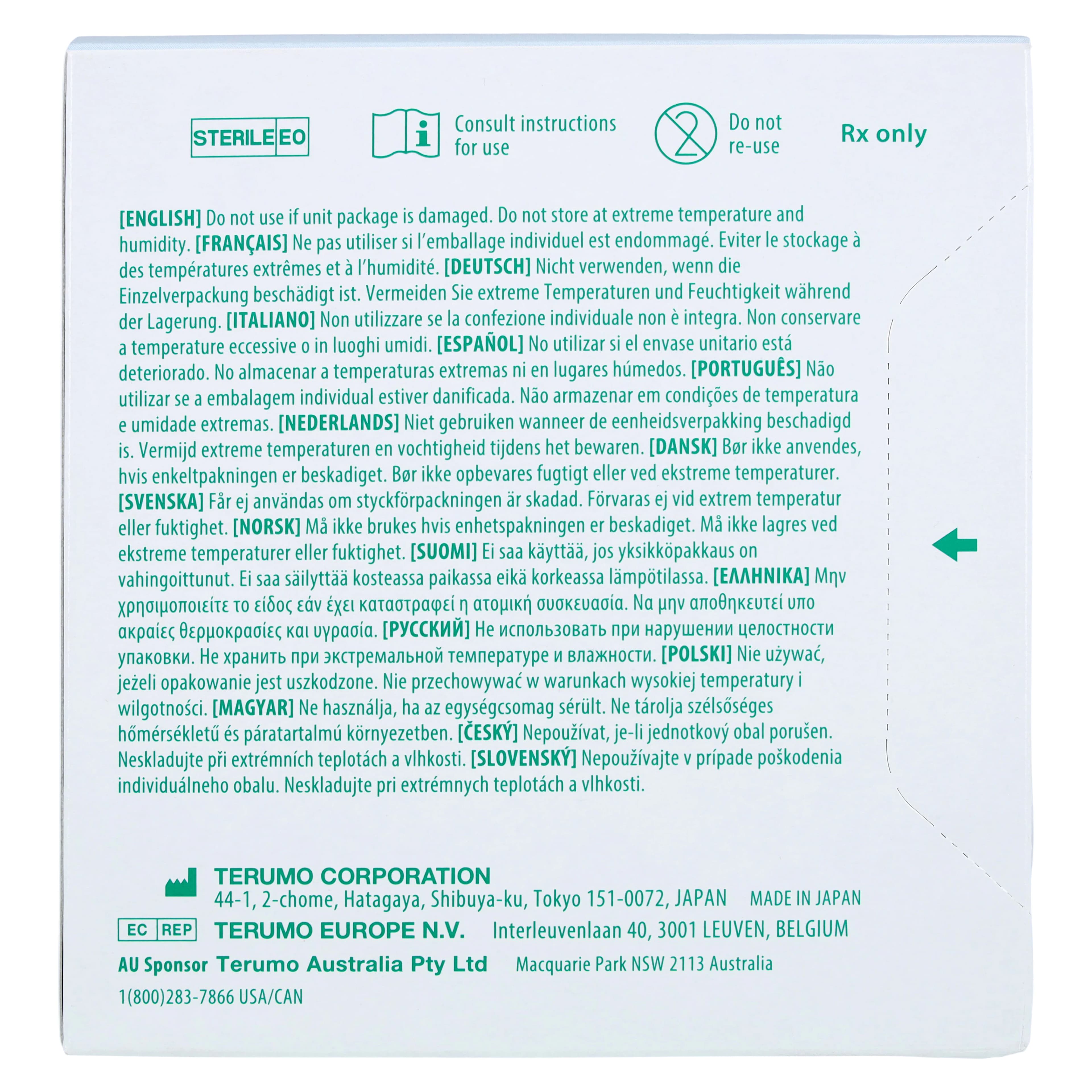Terumo SurFlash IV Catheter, 22 Gauge, 1 Inch, Polyurethane, Sterile, Latex-Free, Blue, 50/Box thumbnail 8