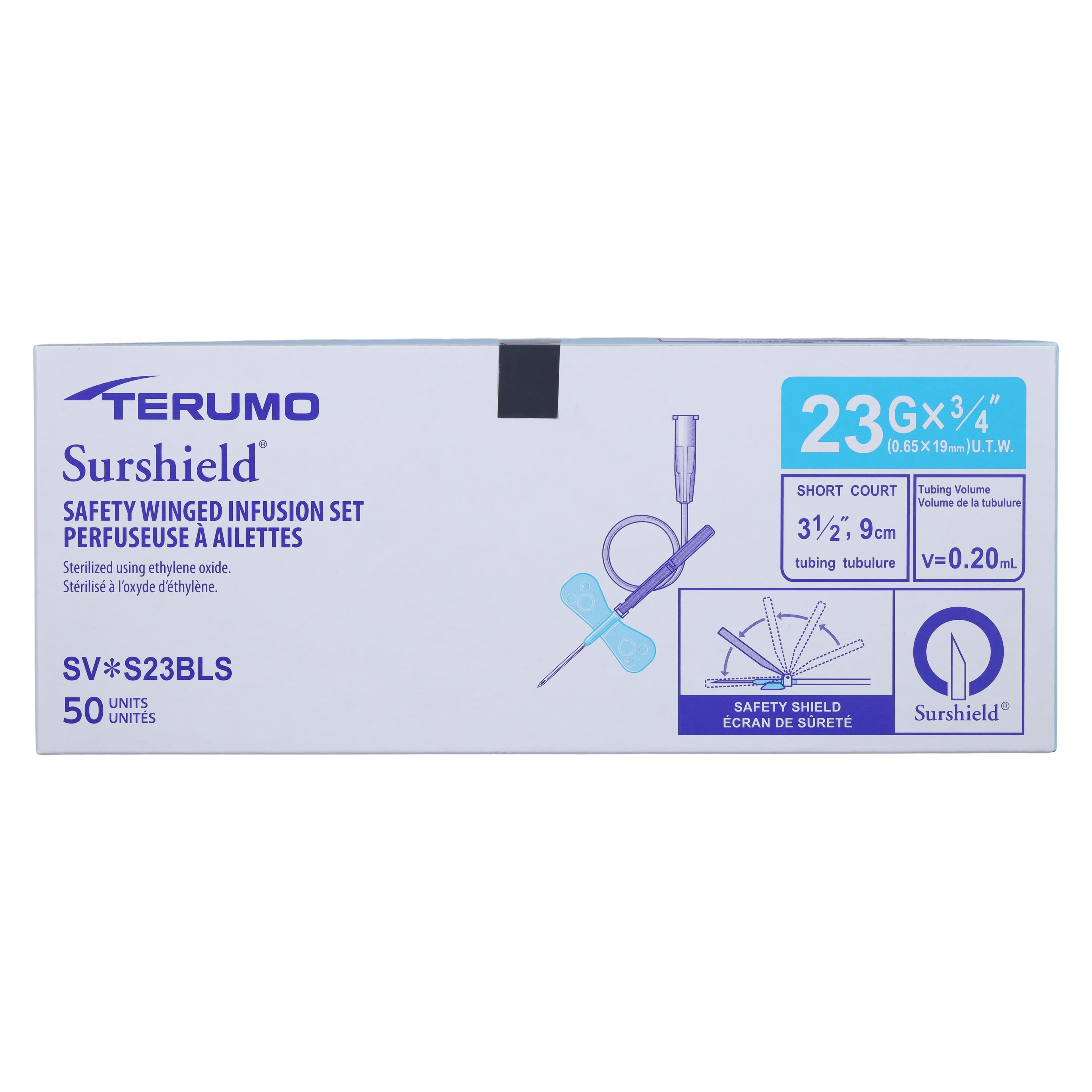Terumo Safety Wing Infusion Set, 23 Gauge, 3/4" Needle, 3-1/2" Tubing, Sterile, Non-DEHP, Latex-Free, 50/Box thumbnail 5