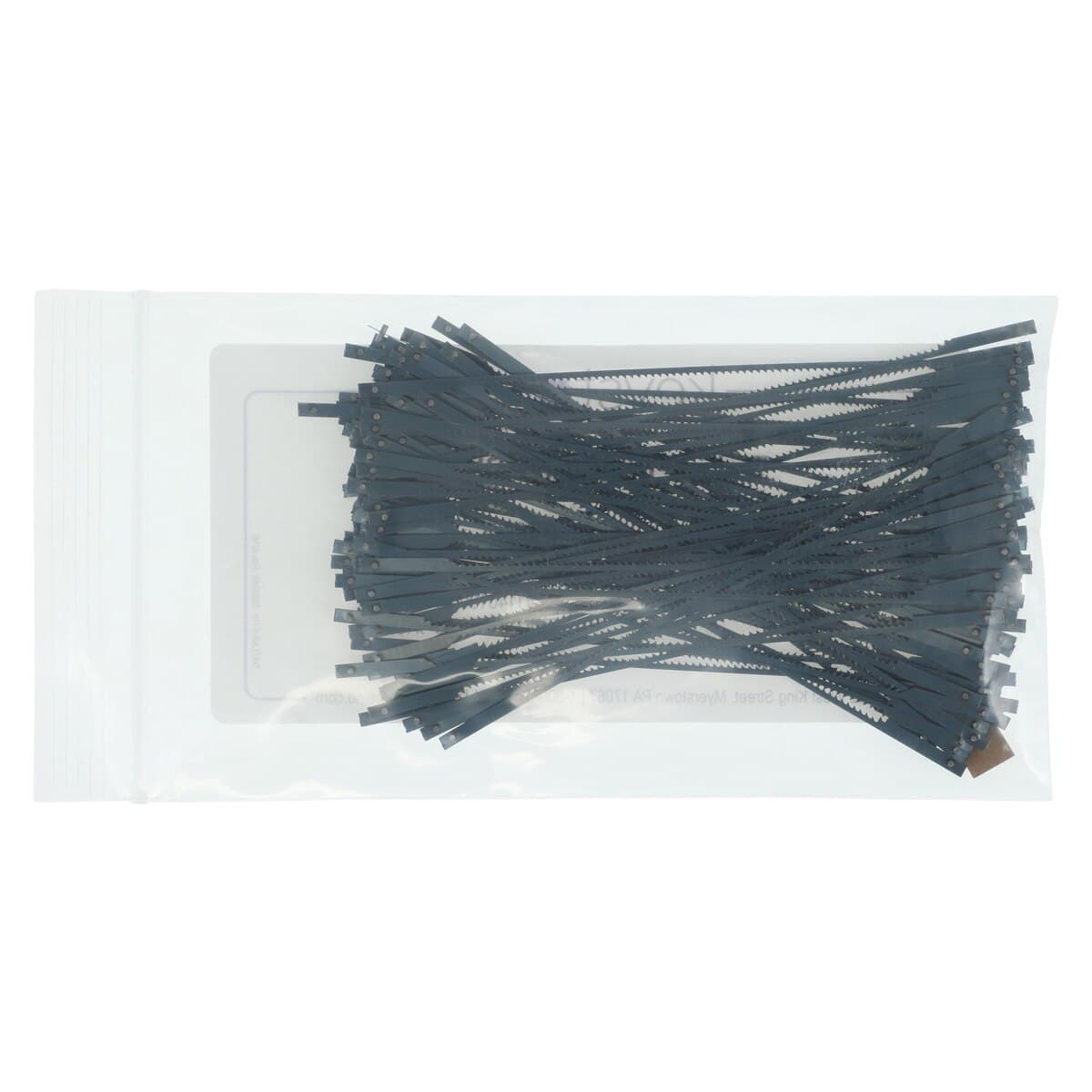 Keystone Pinned Saw Blades, 5" Length, 0.110" Width, 0.007" Thick, Blue, 18 TPI, 100/Pkg, 1140250 thumbnail 2
