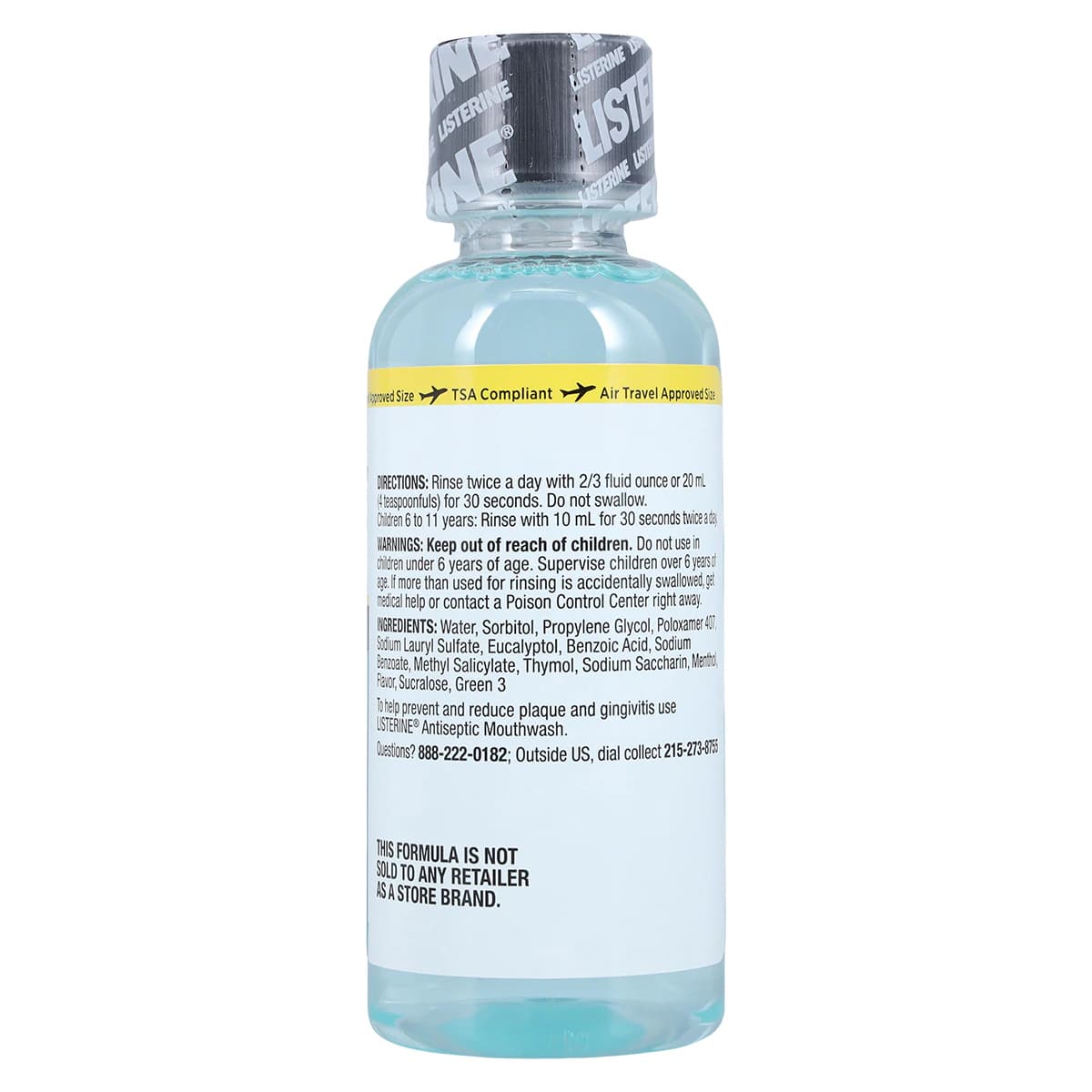 Listerine Zero Alcohol-Free Mouthwash, Clean Mint, 3.2 oz Bottle, 24/Case thumbnail 2