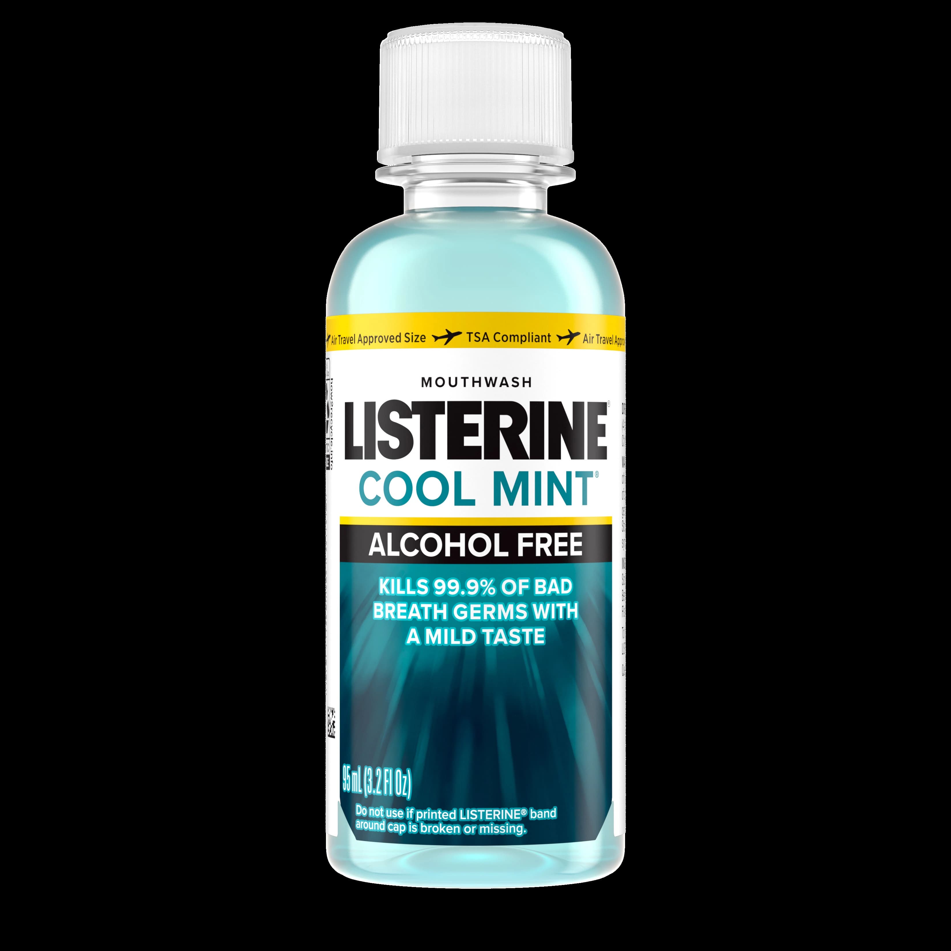 Listerine Zero Alcohol-Free Mouthwash, Clean Mint, 3.2 oz Bottle, 24/Case - Listerine Zero Mouthwash – Mild Mint - 3.2 oz Bottle, 24/Pkg - Image 1