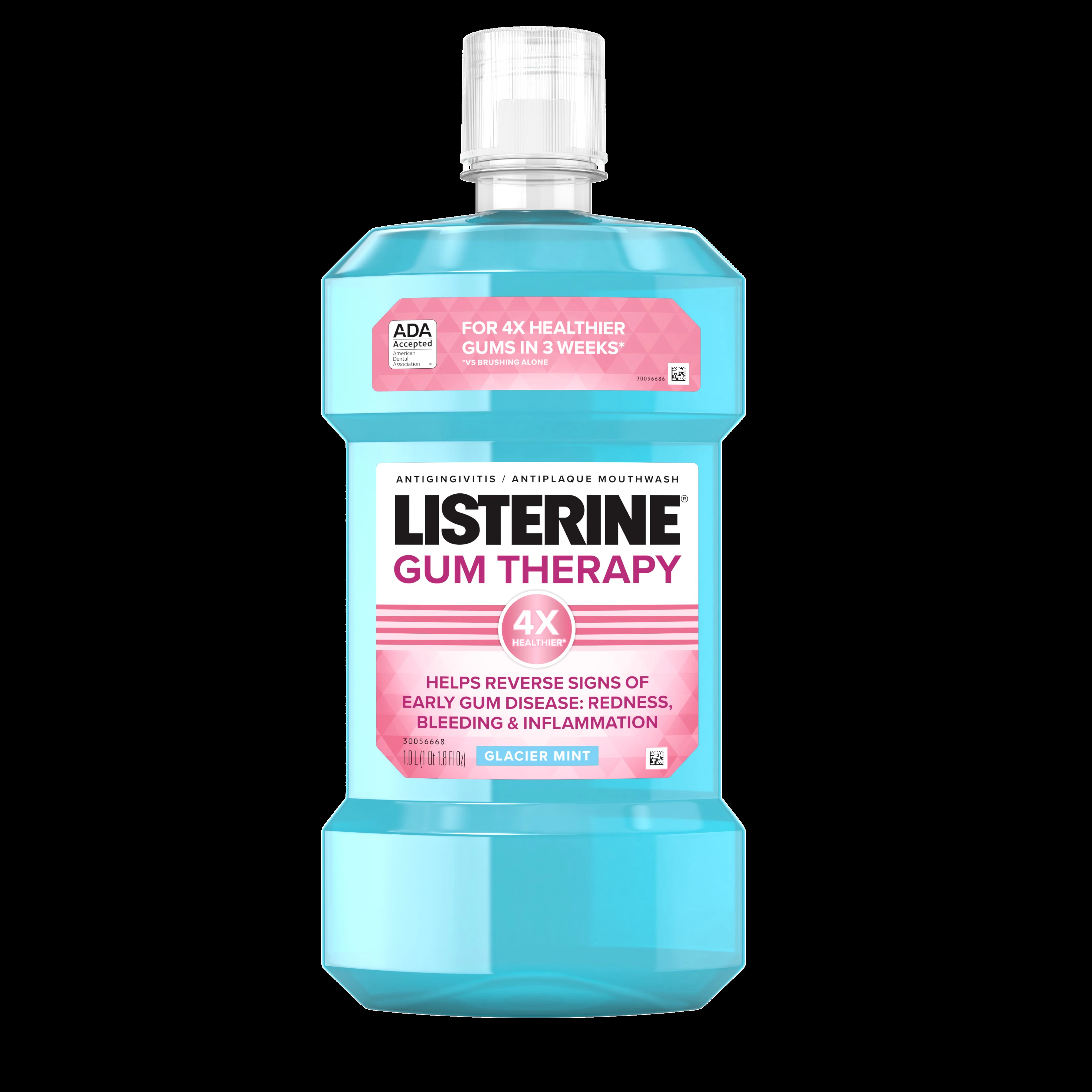 Listerine Gum Therapy Antiplaque & Gingivitis Antiseptic Mouthwash, Glacier Mint, 1 L Bottle, 6/Case - Listerine® Gum Therapy Antiplaque & Gingivitis Antiseptic Mouthwash, Glacier Mint - 1 L Bottle, 6/Pkg - Image 1