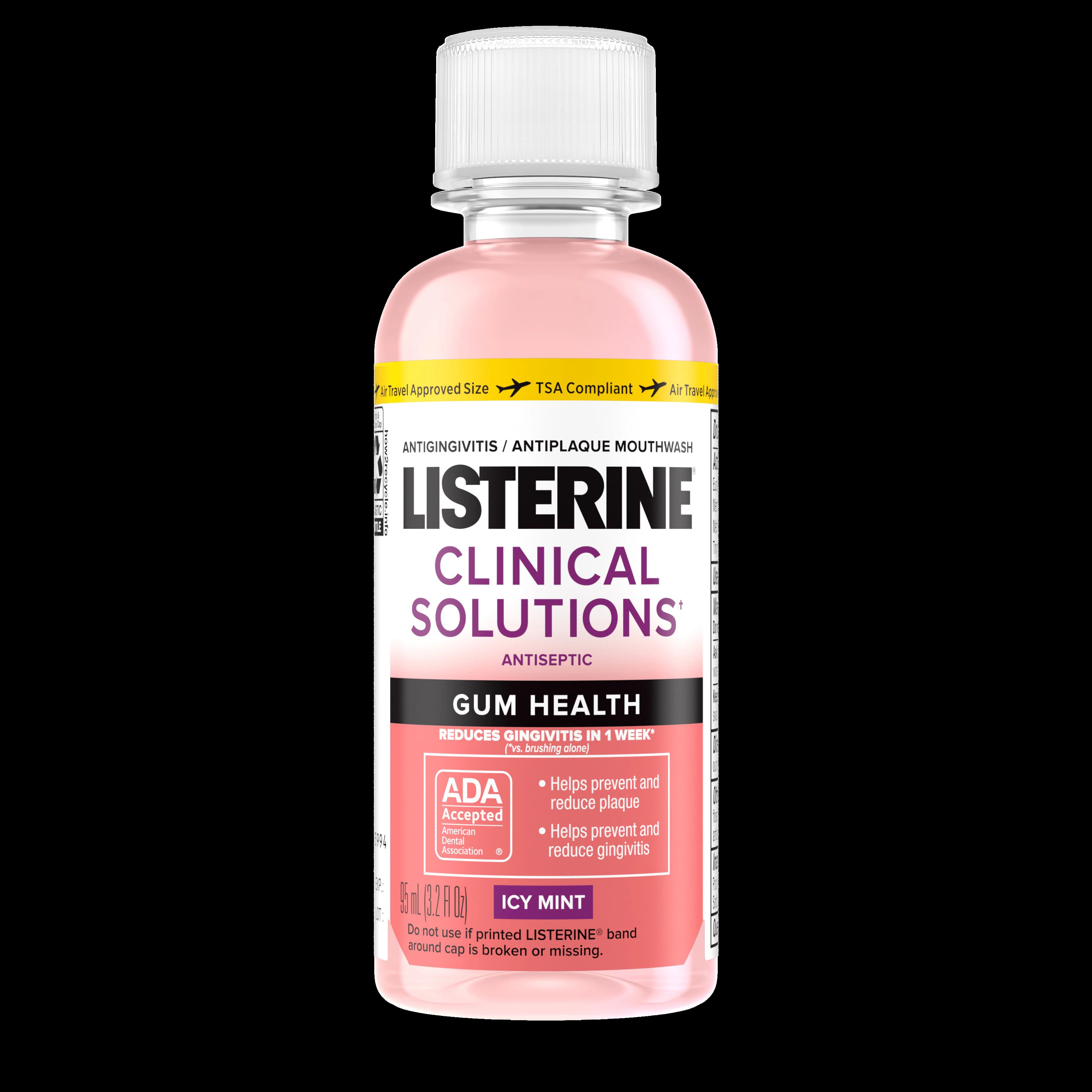 Listerine Clinical Solutions Gum Health Mouthwash, Icy Mint, 95 mL Bottle, 24/Case - Listerine® Clinical Solutions Gum Health Mouthwash, Icy Mint - 95 ml, 24/Pkg - Image 1