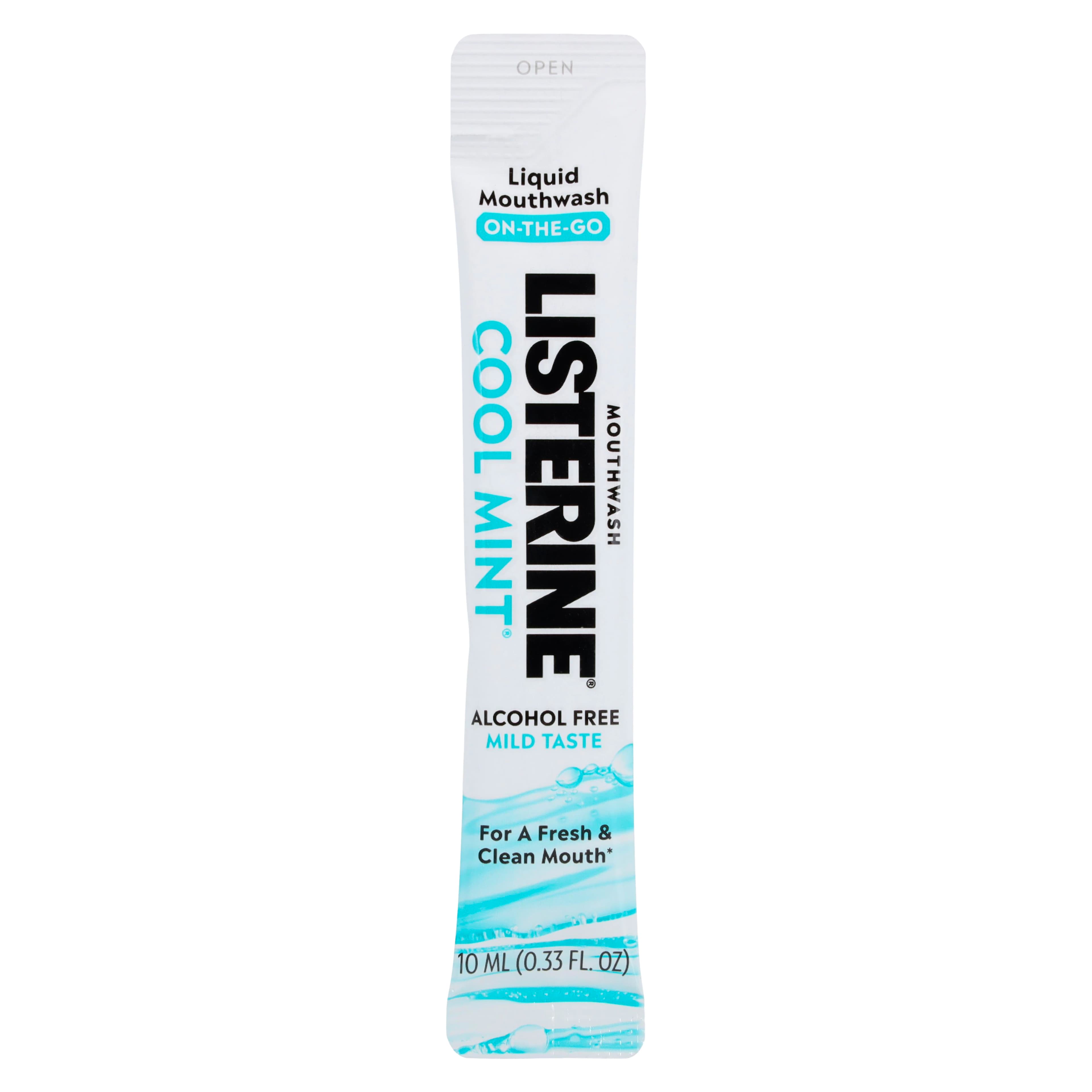 Listerine Cool Mint Zero Alcohol Free Mouthwash, 10 mL Sachets, 4/Case thumbnail 3