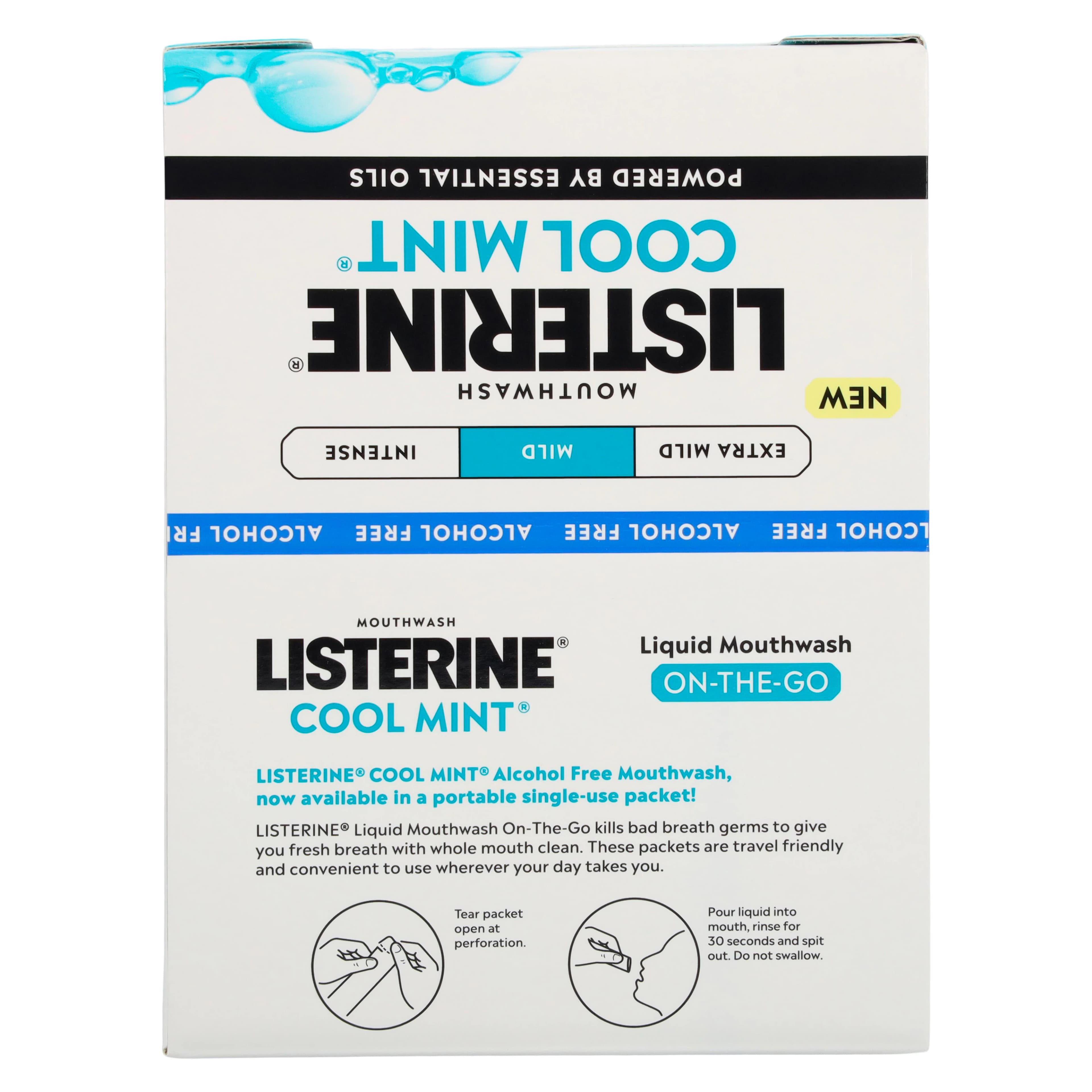 Listerine Cool Mint Zero Alcohol Free Mouthwash, 10 mL Sachets, 4/Case thumbnail 6