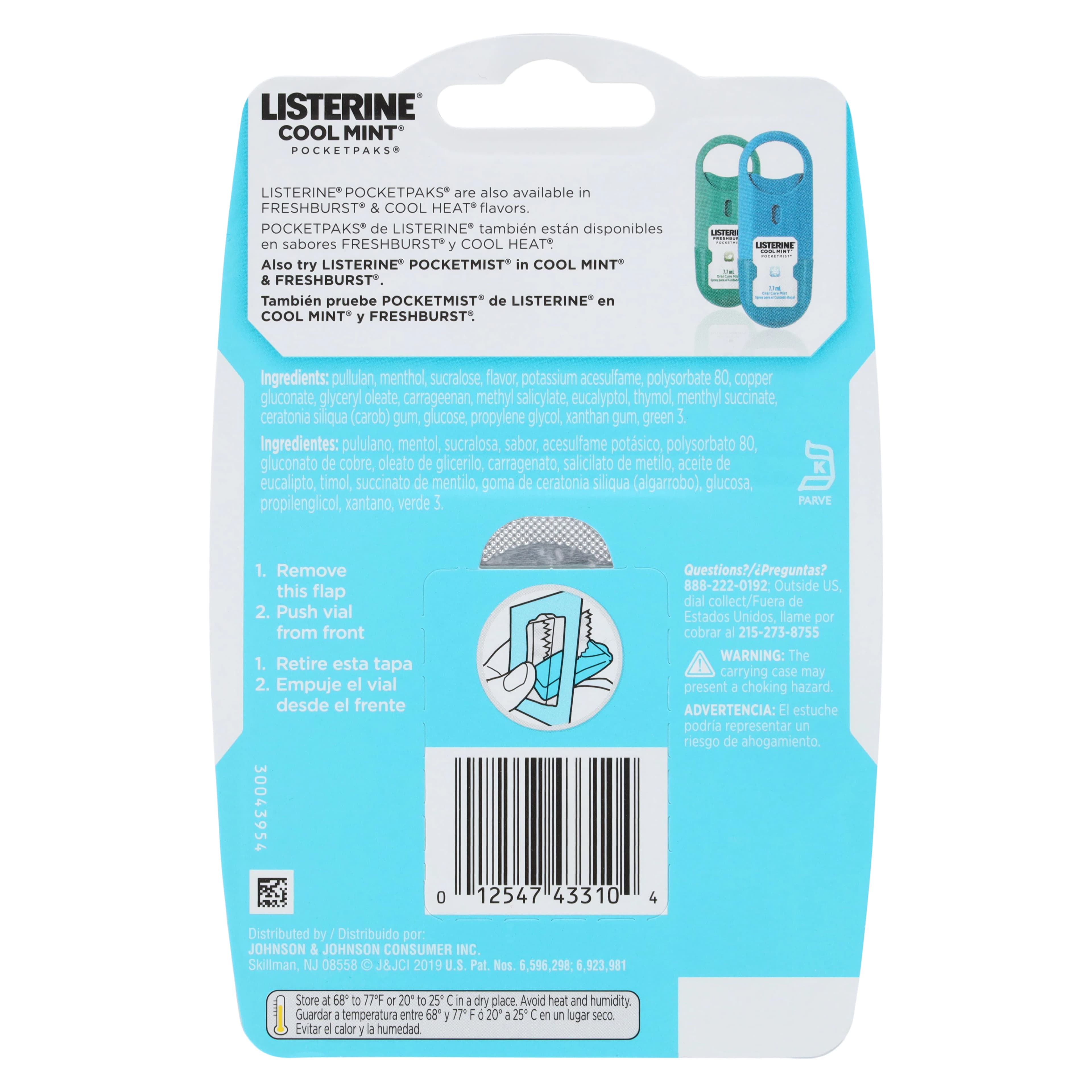 Listerine PocketPak Mint Strips, Cool Mint, 24 Strips/Pack, 12/Box thumbnail 4