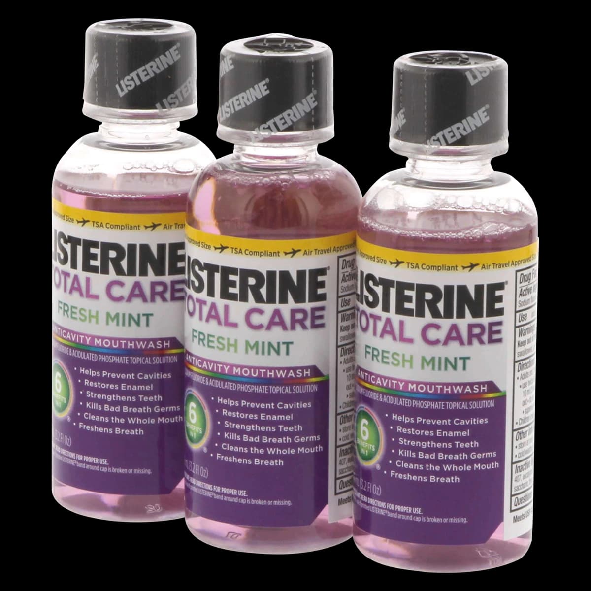 Listerine Total Care Anticavity Mouthwash, Fresh Mint, 3.2 oz Bottle, 24/Case thumbnail 2