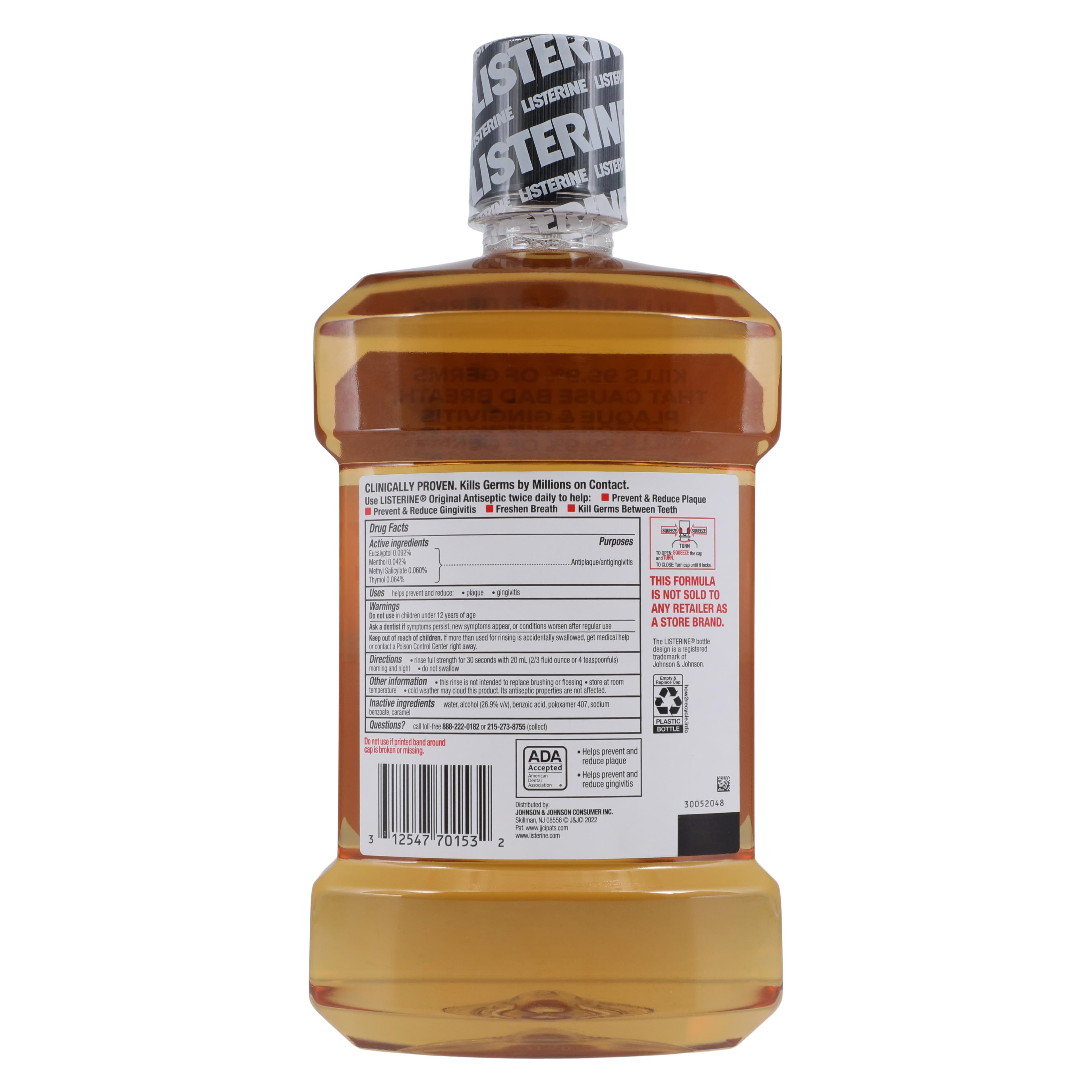 Listerine Antiseptic Mouthwash, Original, 1.5 L Bottle, 6/Case thumbnail 3