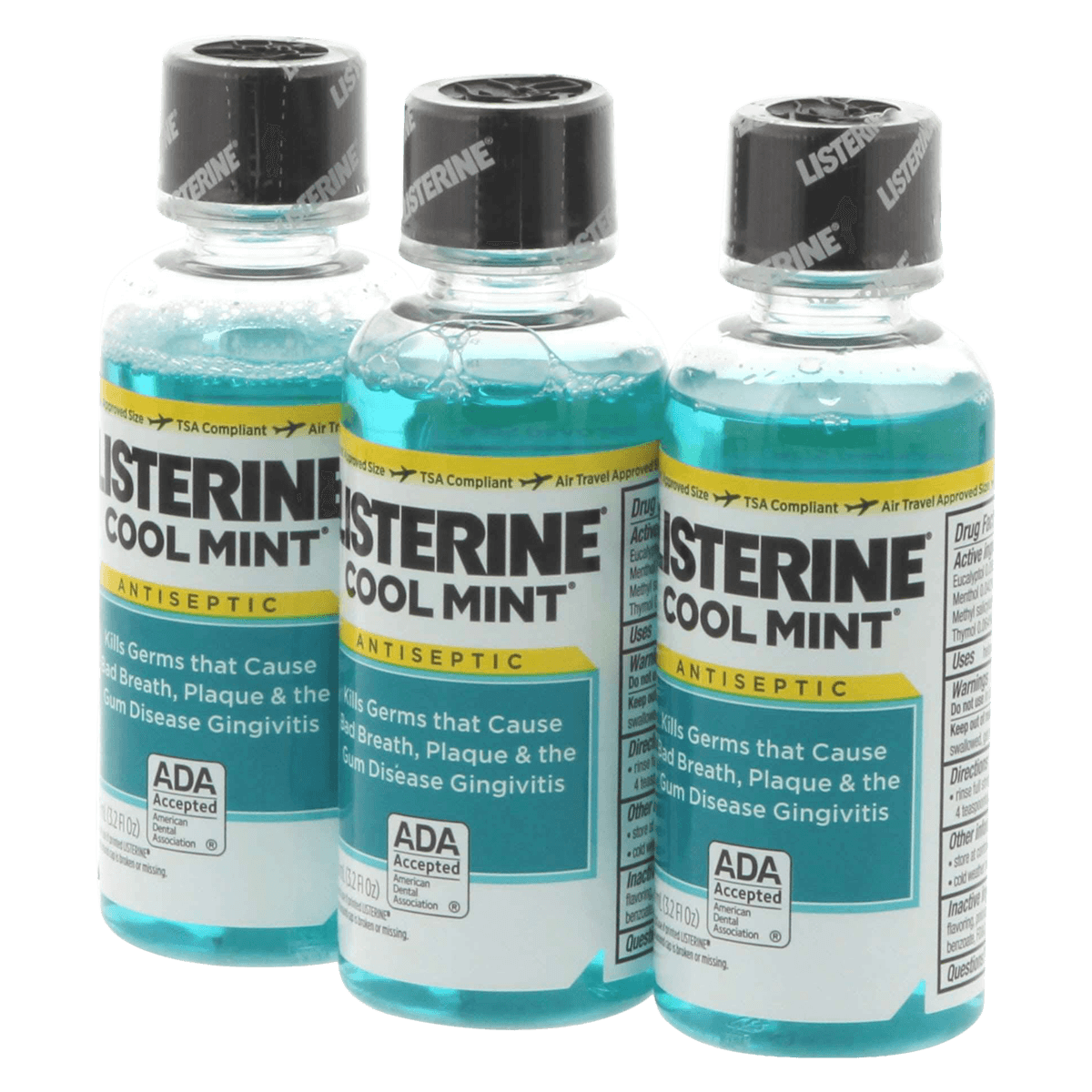 Listerine Antiseptic Mouthwash, Cool Mint, 3.2 oz Bottle, 24/Case thumbnail 2
