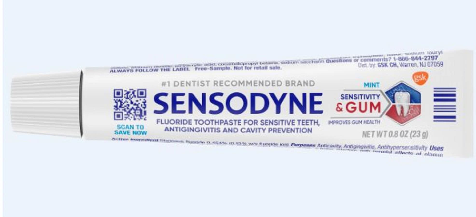 Sensodyne Sensitivity & Gum Toothpaste, 0.8 oz Tube, Clean & Fresh, 0.4% Stannous Fluoride, 50/Case - Sensodyne Sensitivity and Gum 0.8oz Case of 50 - Image 1