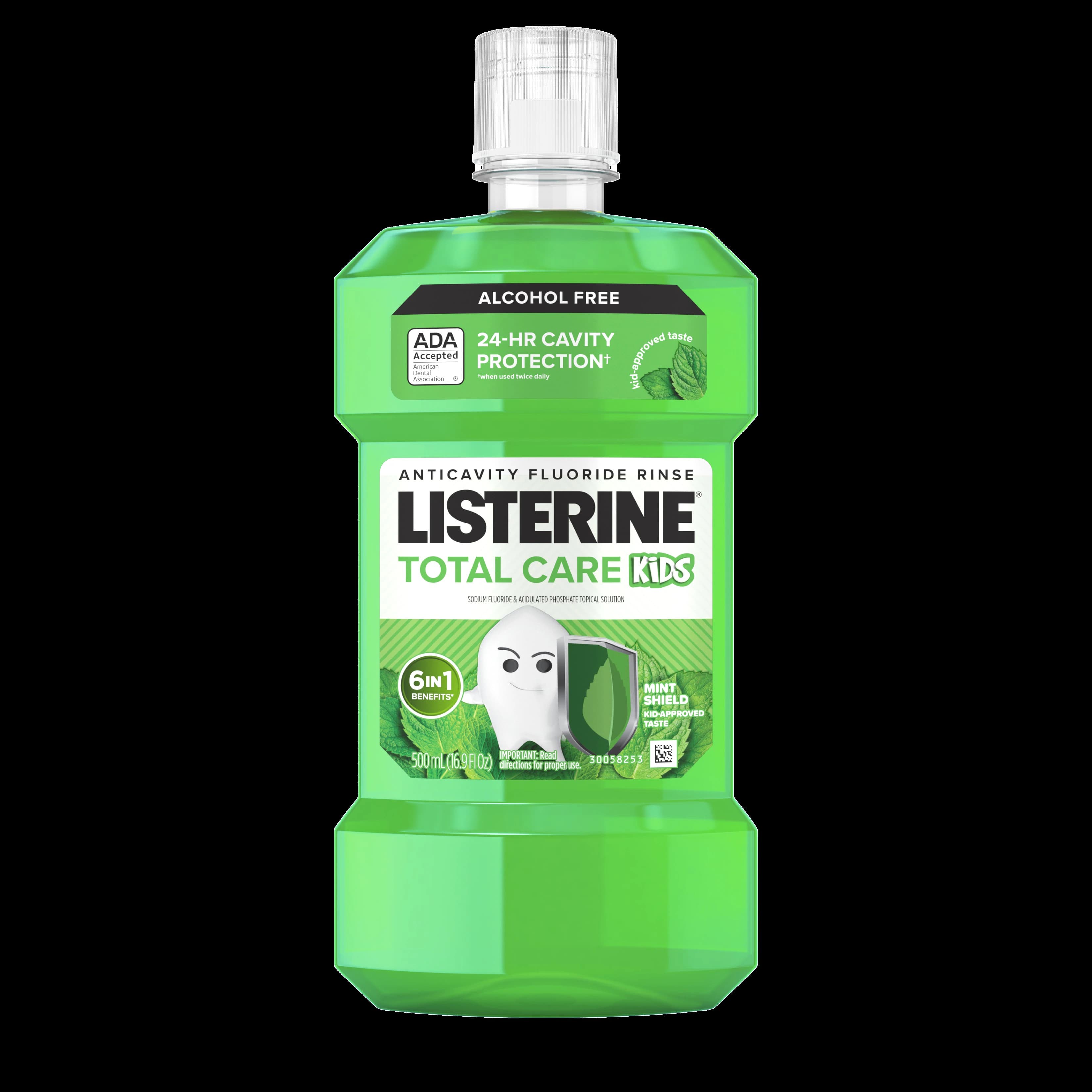 Listerine Smart Rinse Kids Anticavity Fluoride Mouthwash, Alcohol Free, Mint Shield, 500 ml Bottle, 6/Case - Listerine® Smart Rinse® Kids Anticavity Fluoride Mouthwash, Alcohol Free - Mint Shield, 500 ml Bottle, 6/Pkg - Image 1