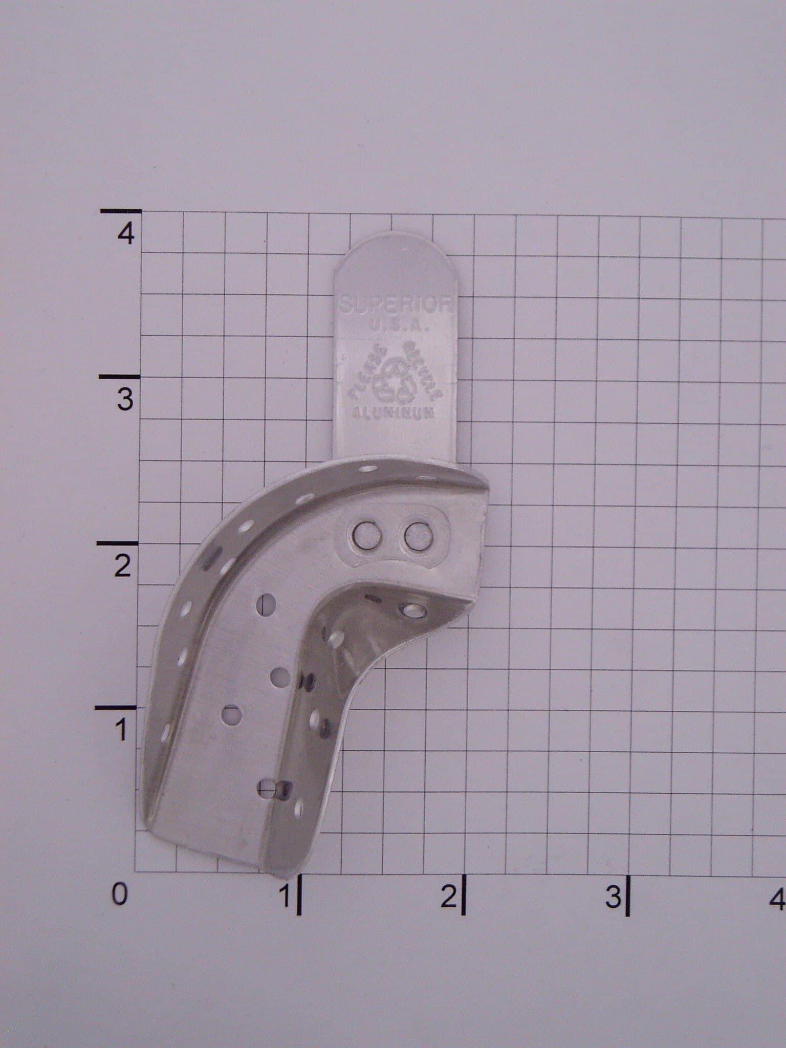 Superior Dental & Surg Aluminum Impression Tray, Partial Upper Left, 12/Package - Impression Tray Alum 1/2 - Image 1