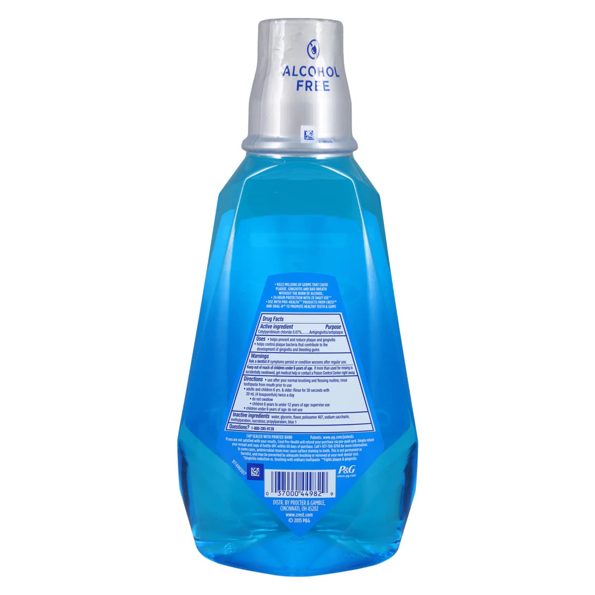 Crest Pro-Health Multi-Protection Mouthwash, Clean Mint, Alcohol Free, 1 L Bottle, 6/Case, 80325110 thumbnail 3