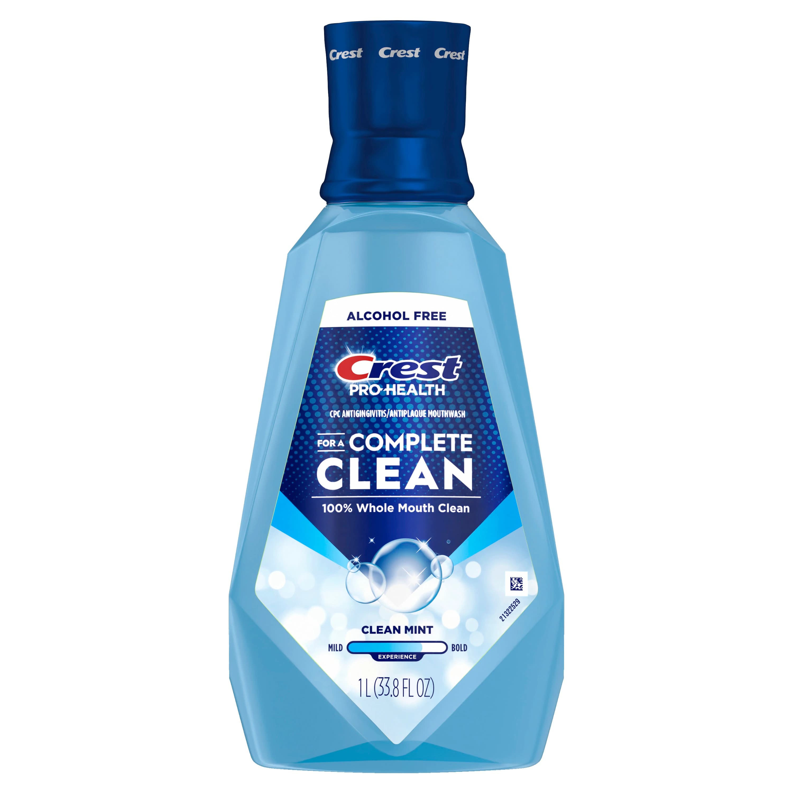 Crest Pro-Health Multi-Protection Mouthwash, Clean Mint, Alcohol Free, 1 L Bottle, 6/Case, 80325110 - PRO-HEALTH Complete Clean, Mouthwash, Clean Mint, 1 L Bottle, 6/Case - Image 1