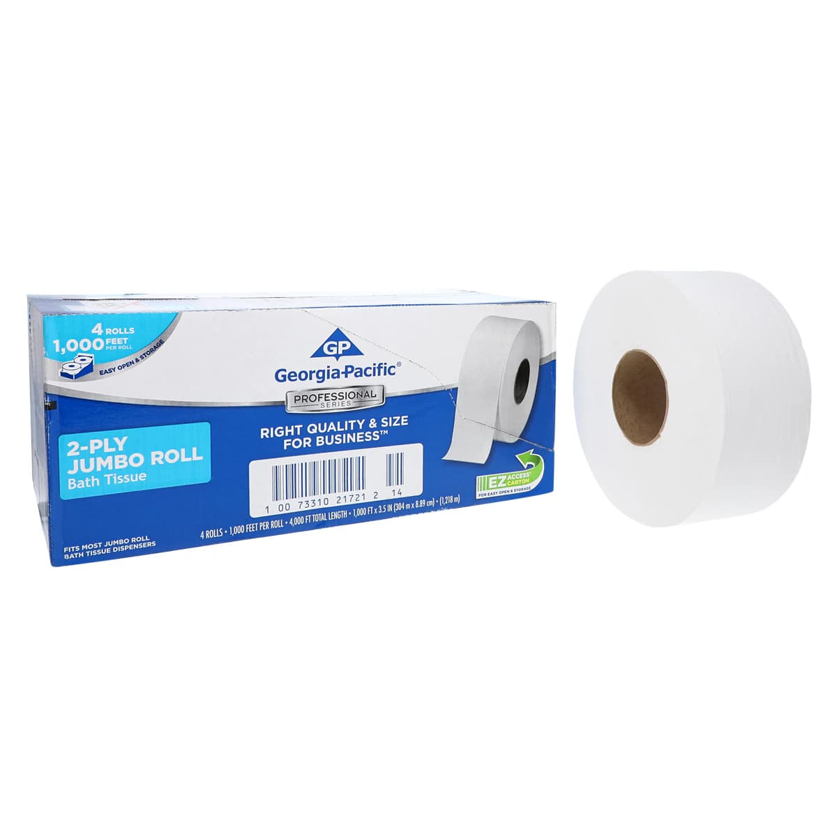 Georgia Pacific Professional Jumbo Junior Toilet Tissue, 2-Ply, White, 3.3 in x 1000 ft, 4 Rolls/Case thumbnail 2