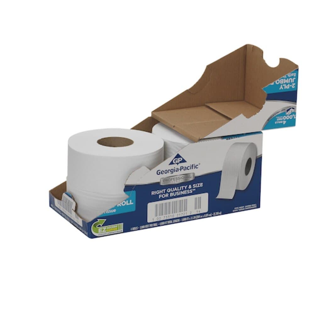 Georgia Pacific Professional Jumbo Junior Toilet Tissue, 2-Ply, White, 3.3 in x 1000 ft, 4 Rolls/Case thumbnail 4