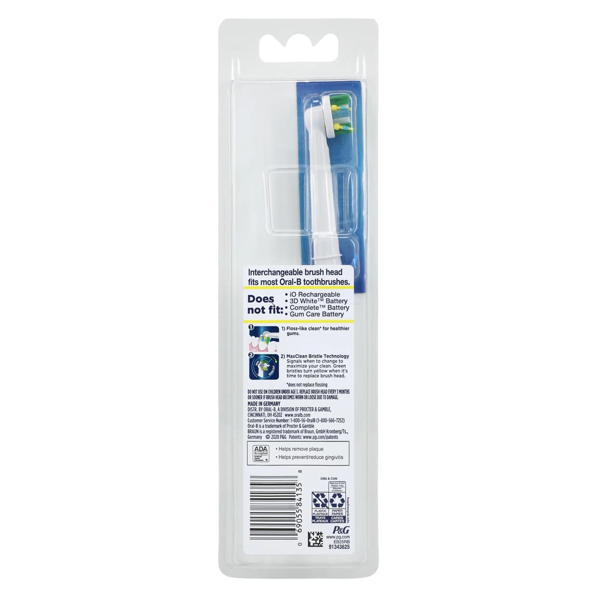 Oral-B FlossAction Electric Toothbrush Replacement Brush Head Refills, 6/Box, 80344383 thumbnail 3
