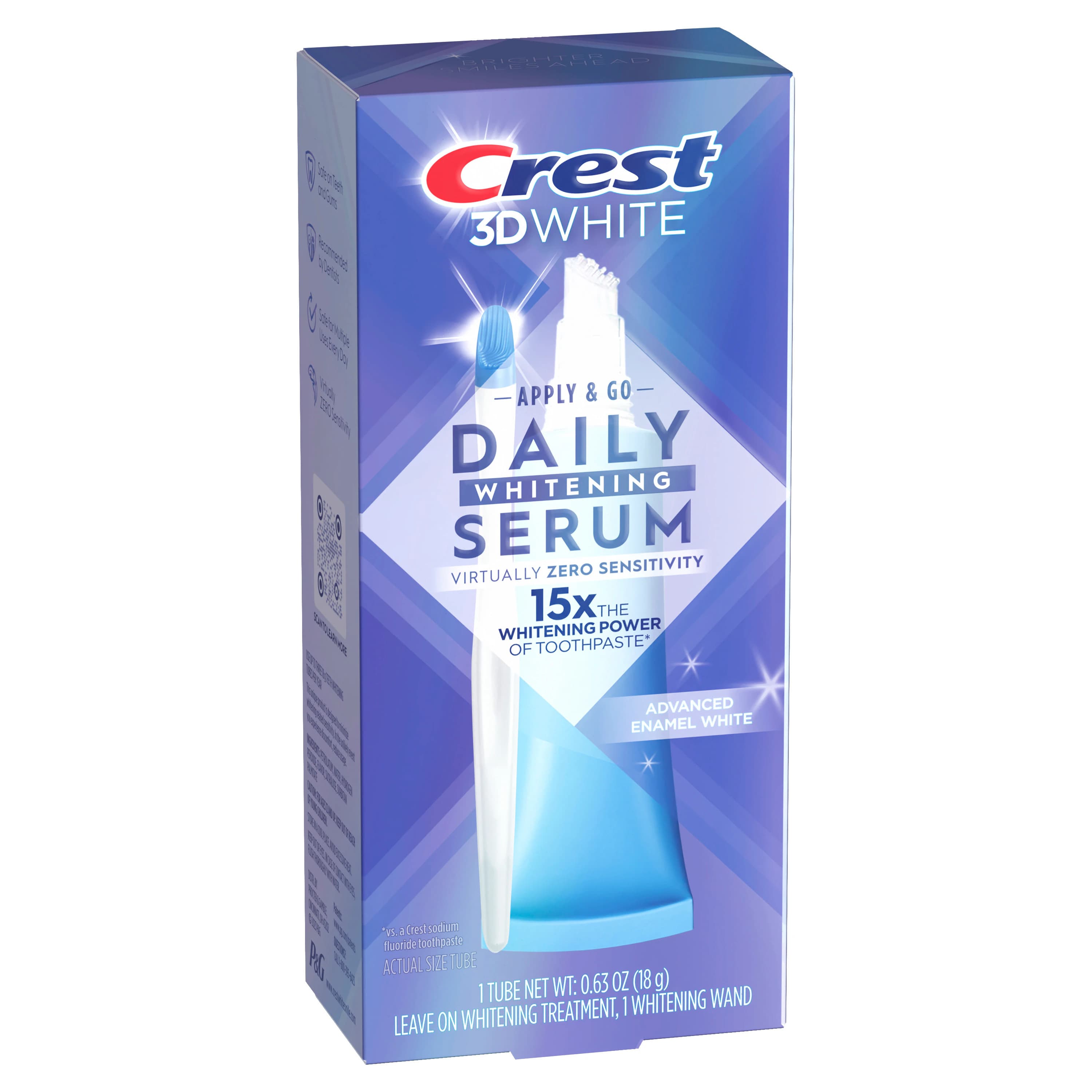 Crest 3D White Daily Whitening Serum, 18g Tube with Applicator Wand, 8/Case - Crest 3D Daily Whitening Serum 18g (8) - Image 1