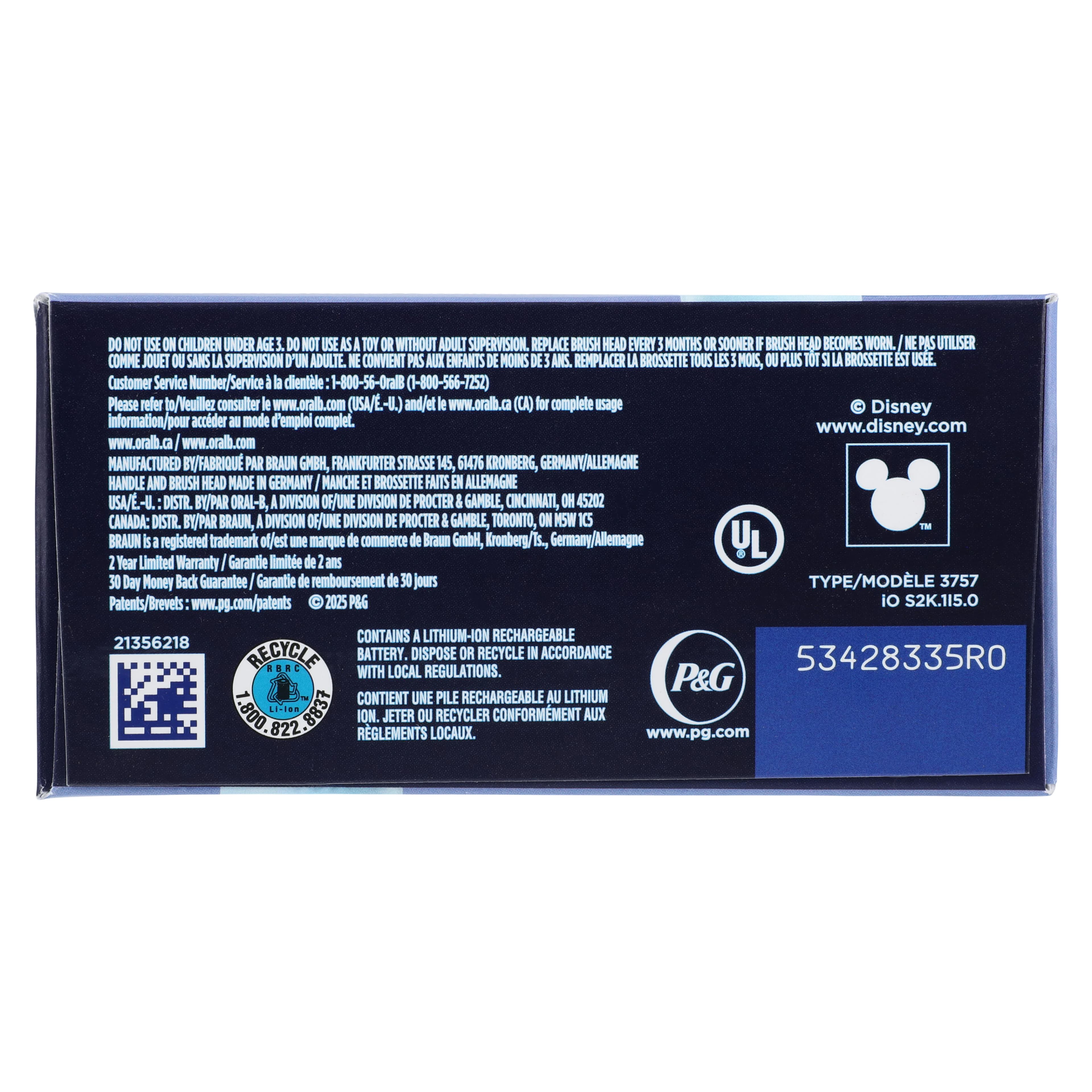 Oral-B Kids 6+ iO2 Stitch Electric Rechargeable Toothbrush, Blue, 3/Case, 80866248 thumbnail 4