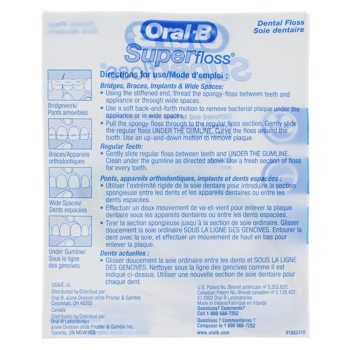 Oral-B SuperFloss Trial Pack, Regular, Pre-Measured Strands, 10 Strands/Box, 100 Boxes/Pkg, 13265221 thumbnail 3