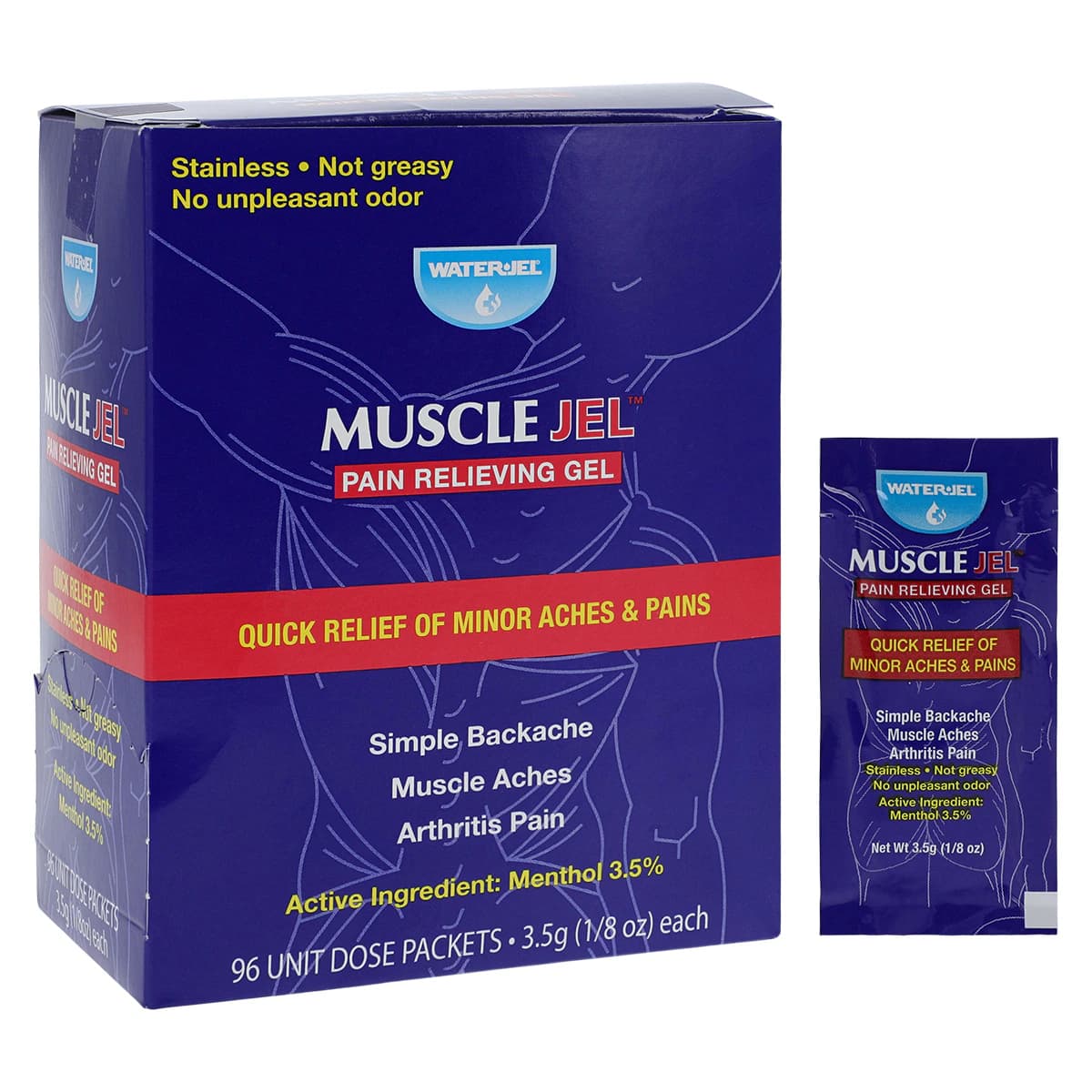 Safeguard Muscle Jel Analgesic Gel, 3.5 g Packets, 96/Box - Muscle Jel 3.5gm Pkt NR - Image 1