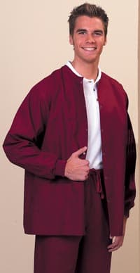 Fashion Seal Healthcare® Unisex Warm-Up Jacket, 65/35 Fashion Poplin®, V-Neck, Long Sleeve, Knit Cuff, 2 Pockets, Burgundy, Extra Small - Fashion Seal Healthcare® Unisex Warm-Ups – 65/35 Fashion Poplin®, Burgundy - Extra Small - Image 1