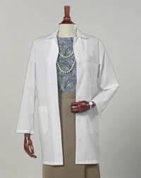 Fashion Seal Ladies Twill Lab Coat, 34.5"L, White, 65% Polyester/35% Cotton, 3 Pockets, 3X Large, Style 436 - Lab Coat Ladies 34.5"L Twill - Image 1