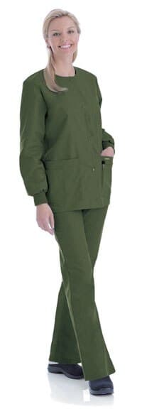 Landau Warm-Up Jacket, 4-Pocket, Knit Cuff, Olive, X-Small - Jacket Warm-Up 4 Pkt Knit Cuff - Image 1