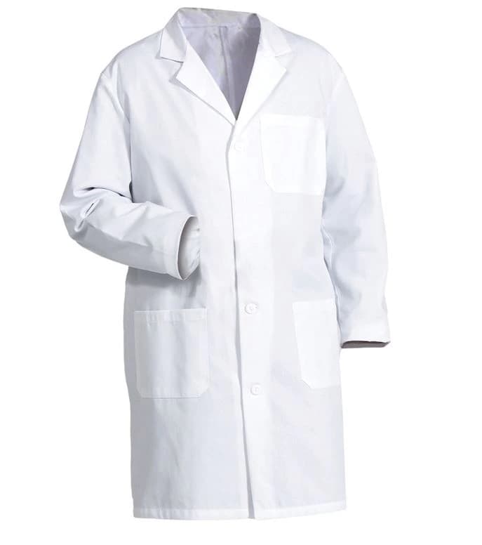 Fashion Seal Lab Coat, Men's, 39" Length, 65/35 Polyester/Cotton, White, 3 Pockets, Style 499 - Lab Coat Mens 39"L 65/35 - Image 1