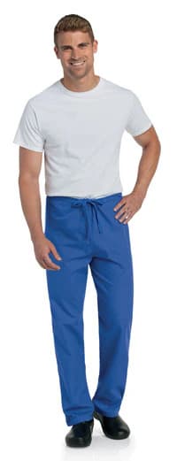 Landau 7602 Reversible Unisex Scrub Pant, Royal Blue, X-Small, 65% Polyester / 35% Cotton, Mid Rise Straight Leg, Drawstring Closure, 2 Front Pockets, 2 Back Pockets, Each - Scrub Pant Reversible Unisex - Image 1