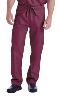 Landau 7602 Reversible Unisex Scrub Pant, Wine, X-Small, 65% Polyester / 35% Cotton, Mid Rise, Straight Leg, Drawstring, Each thumbnail 2