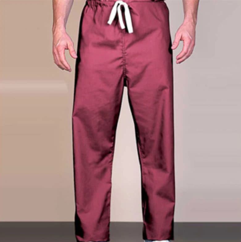 Fashion Seal Reversible 50/50 Scrub Pant, Unisex, Small, Cranberry, 1 Pocket, Drawstring, 889 - Scrub Pant Reversible 50/50 - Image 1